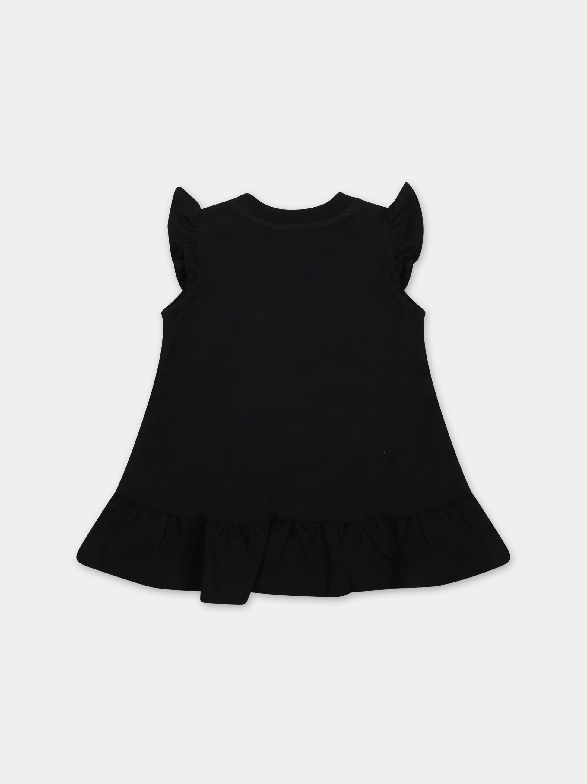 Vestito nero per neonata con stampa,Moschino Kids,MDV0BA LAA01 60100