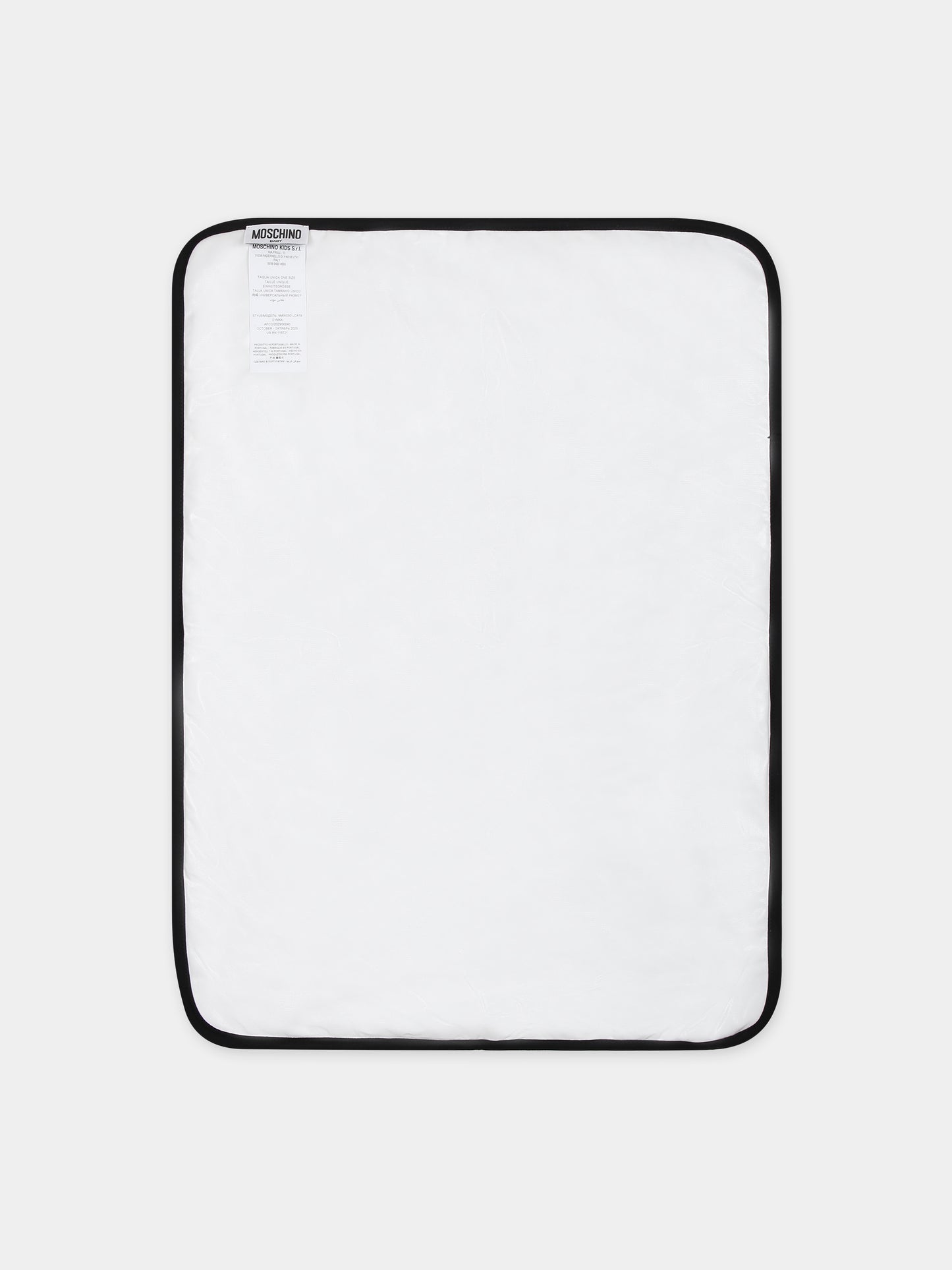 Borsa mamma nera per neonati con Teddy Bear e logo,Moschino Kids,MWX03D LCA19 60100