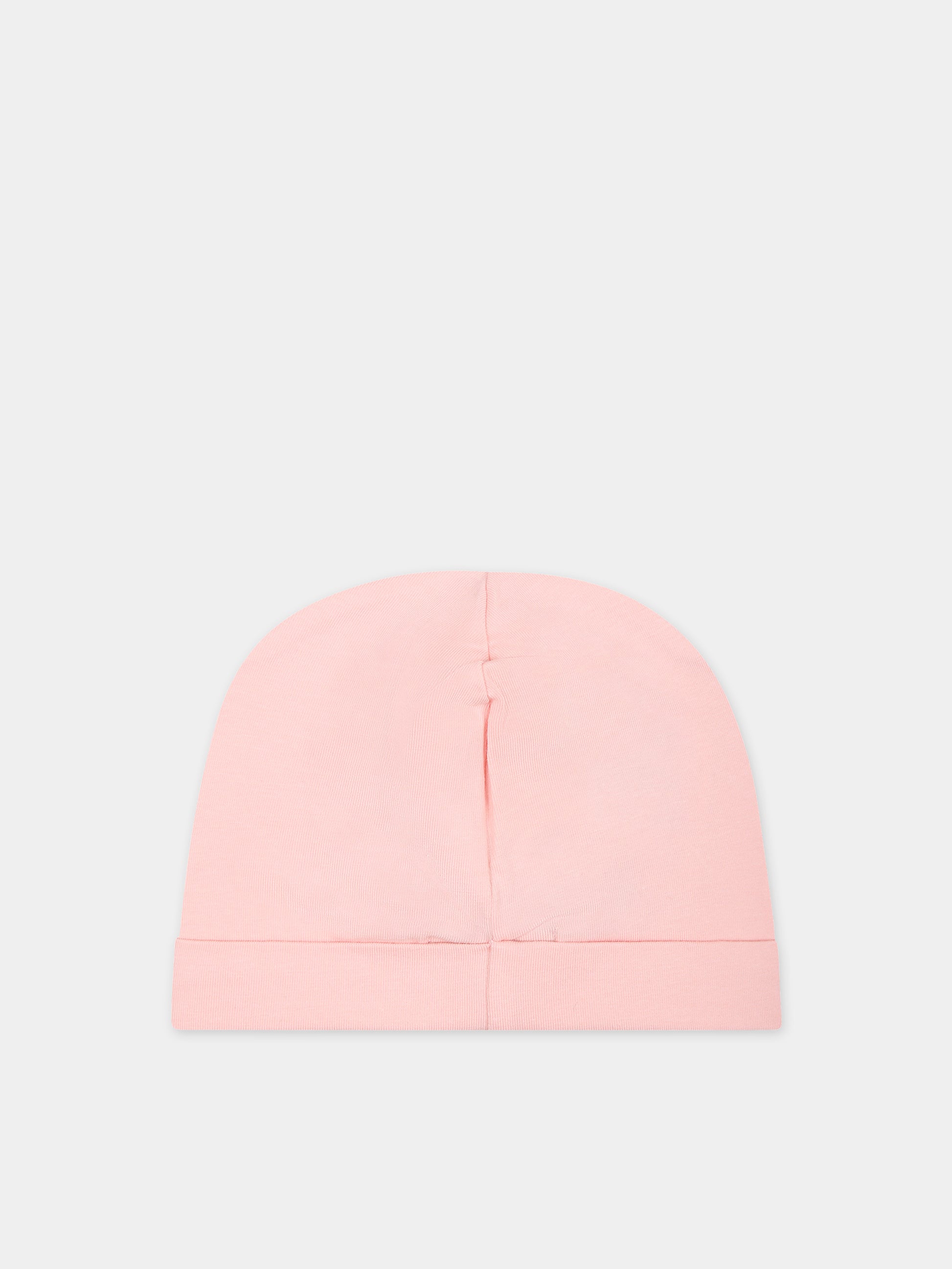 Cappello rosa per neonata con logo e Teddy Bear,Moschino Kids,MYX031 LBA00 50209