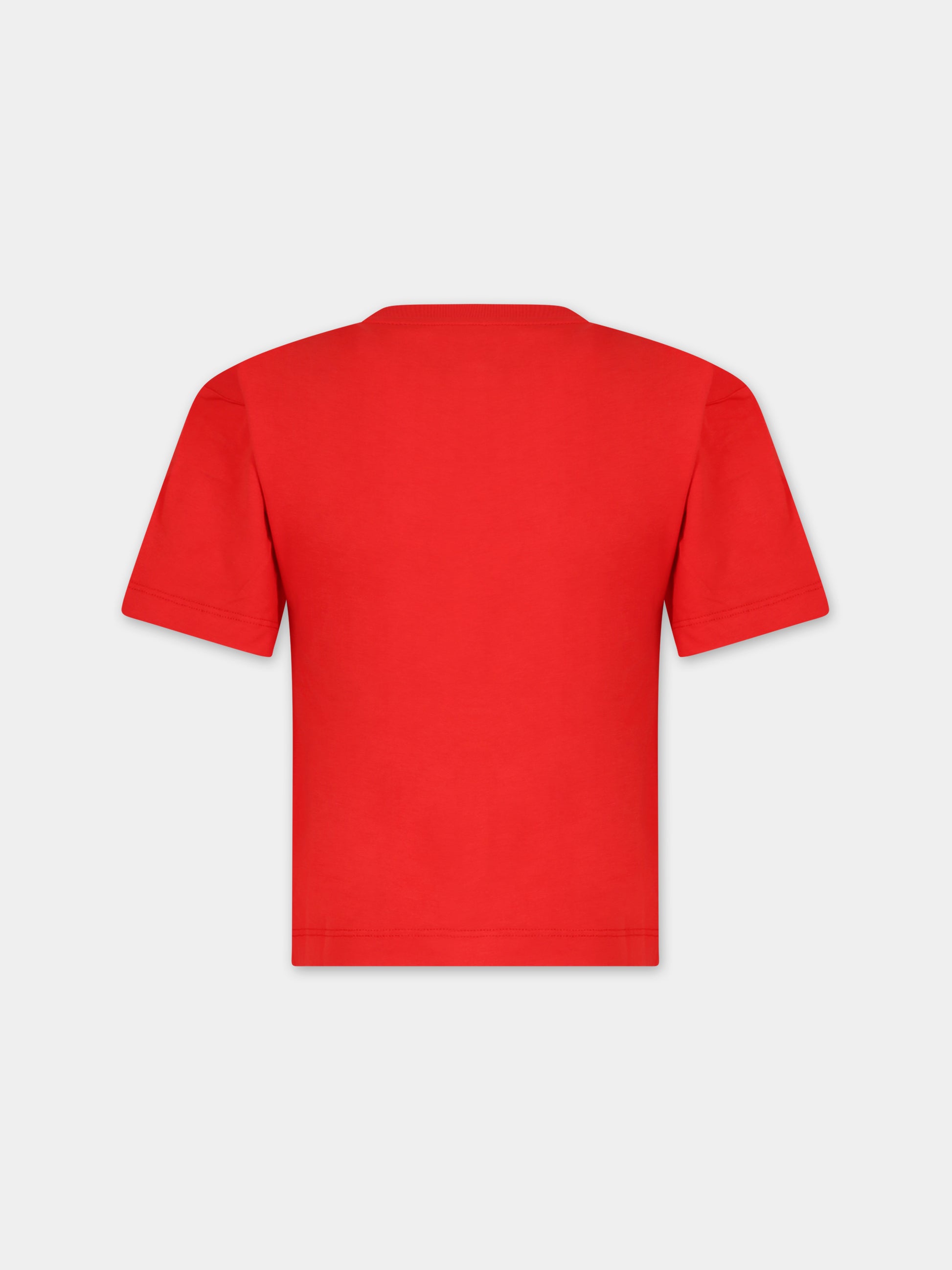 T-shirt rossa per bambino con Teddy Bear,Moschino Kids,HXM03R LAA33 50109