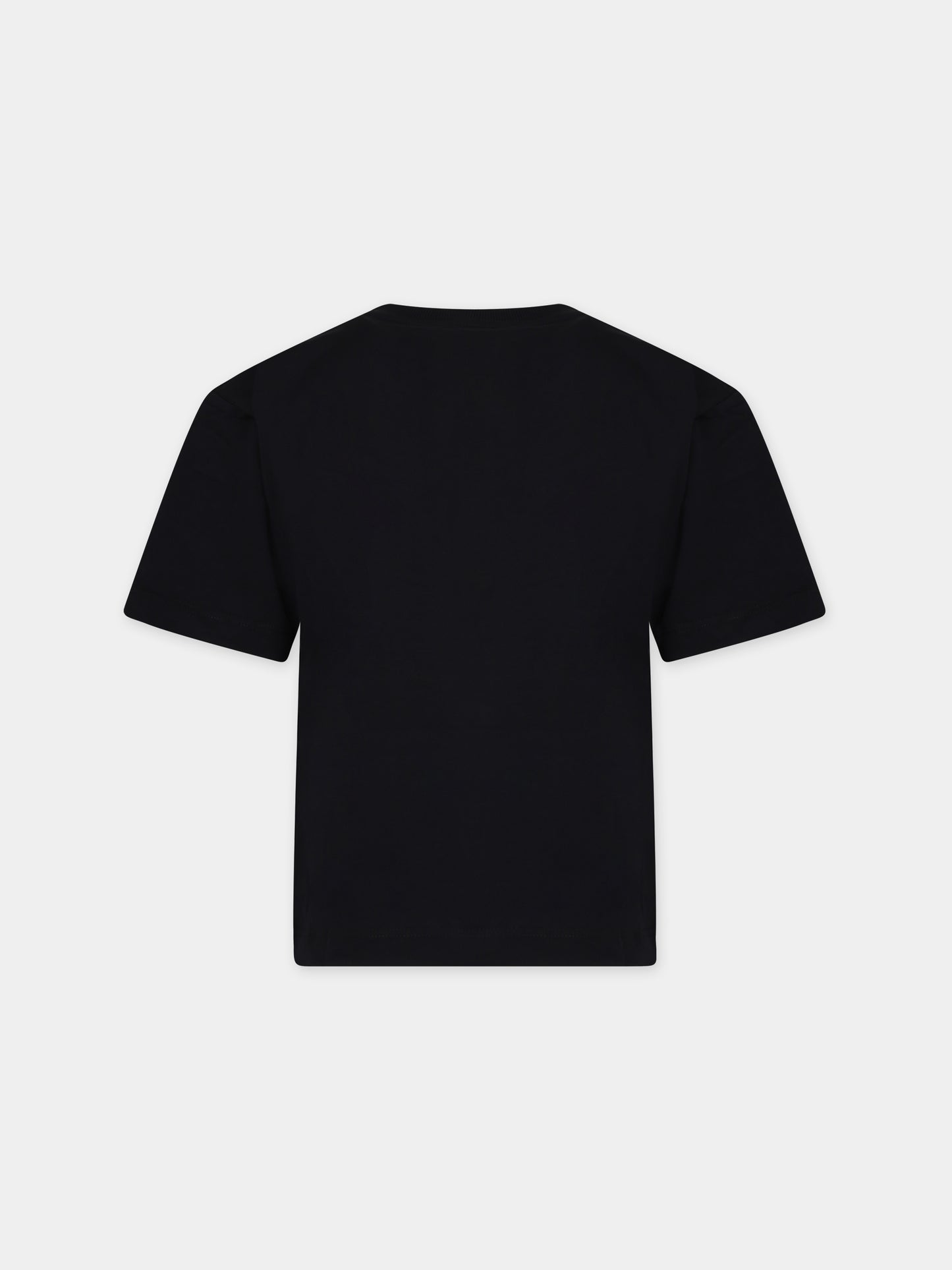 T-shirt nera per bambino con Teddy Bear,Moschino Kids,HXM03R LAA33 60100