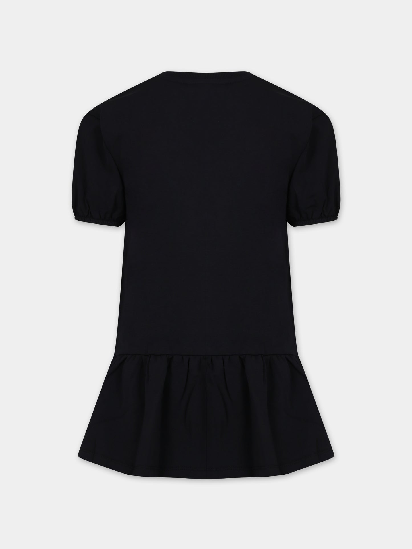 Vestito nero per bambina con Teddy Bear e logo,Moschino Kids,HAV0CQ LDA25 60100