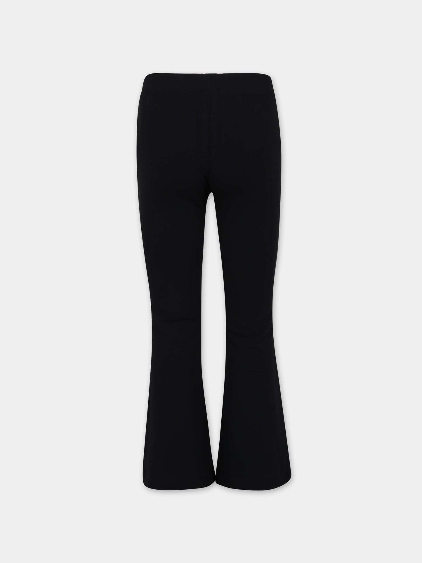 Leggings nero per bambina con logo,Moschino Kids,HDP05Q LBA00 60100