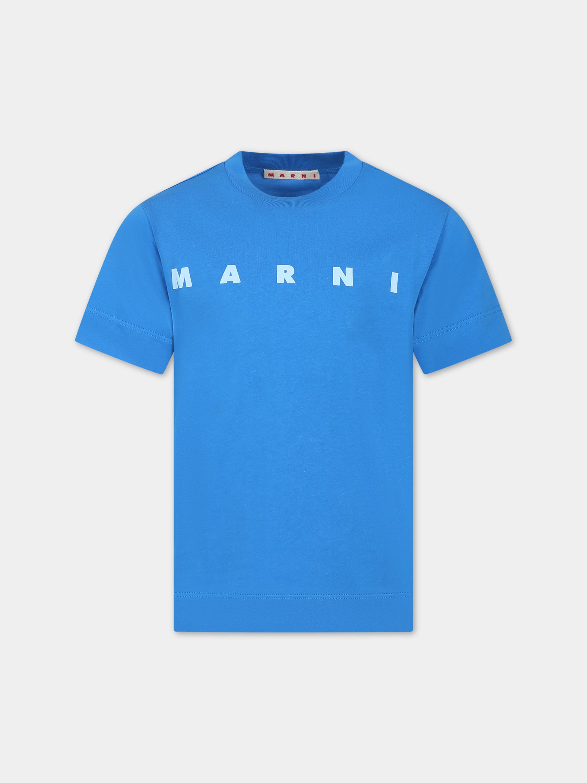T-shirt azzurra per bambini con logo,Marni Kids,M002MV M00HZ MT135U 0M846