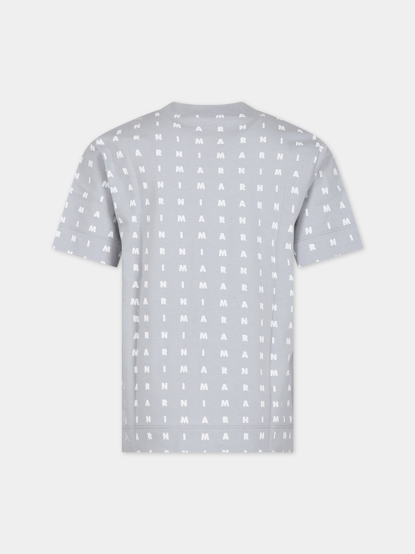 T-shirt grigia per bambini con logo,Marni Kids,M01095 M00S5 MT169U 0M917