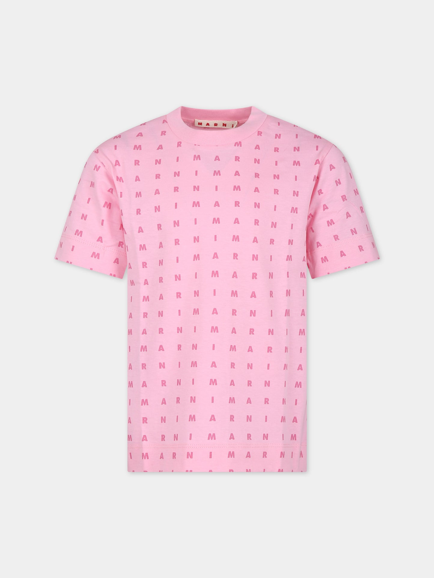 T-shirt rosa per bambina con logo,Marni Kids,M01095 M00S5 MT169U 0M340