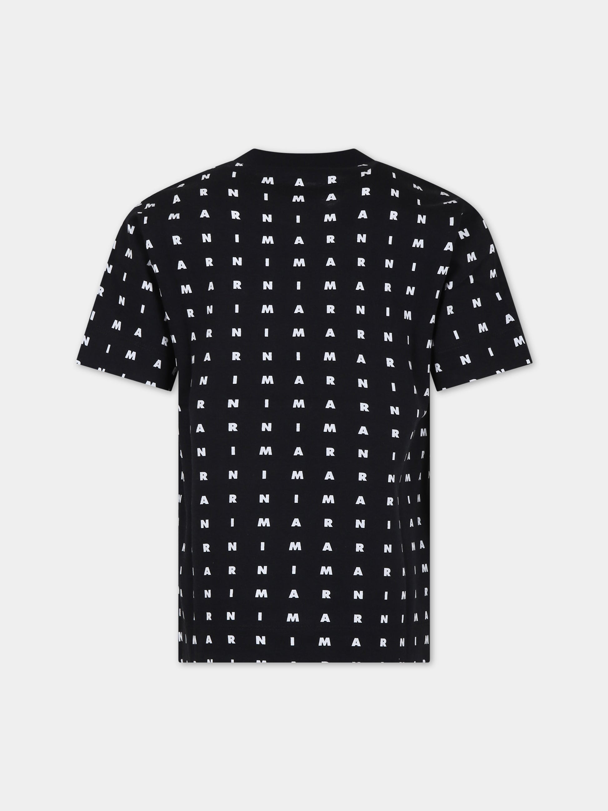 T-shirt nera per bambini con logo,Marni Kids,M01095 M00S5 MT169U 0M900