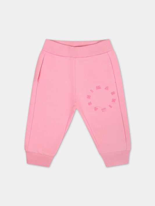 Pantaloni rosa per neonata con logo,Marni Kids,M01135 M00NF MP57B 0M340