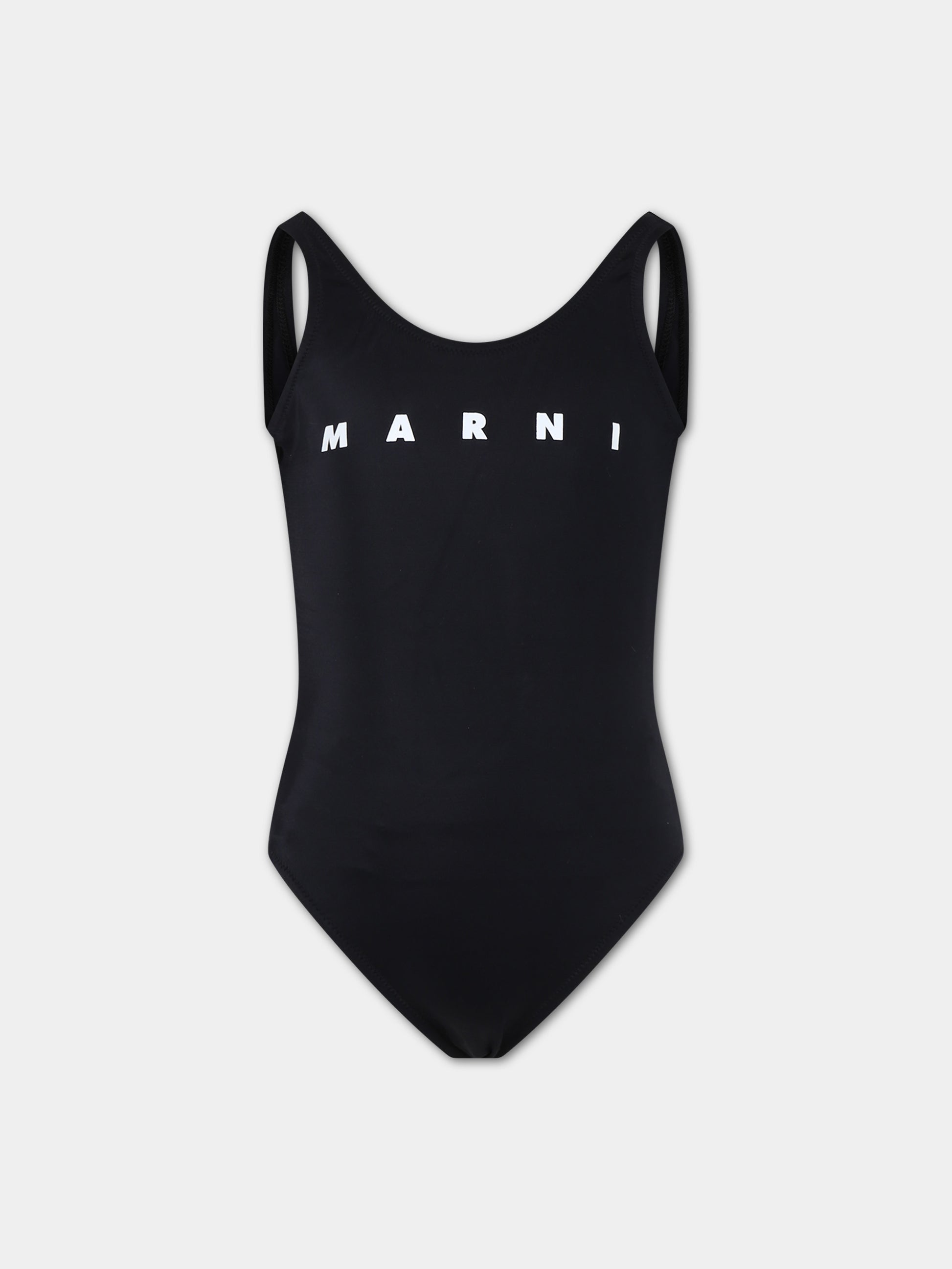 Costume nero per bambina con logo,Marni Kids,M00802 M00M2 MM9F 0M900