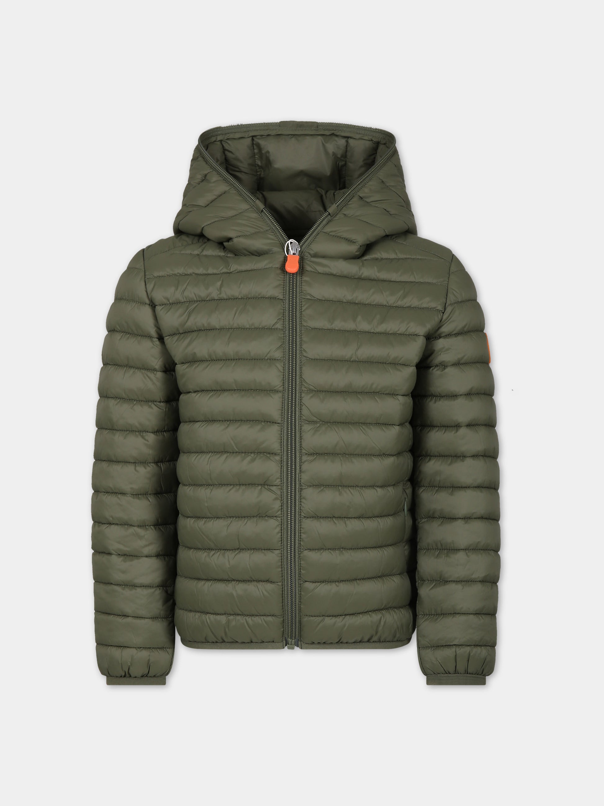 Piumino verde Giga per bambino con logo,Save The Duck Kids,J30650B GIGA18 50012