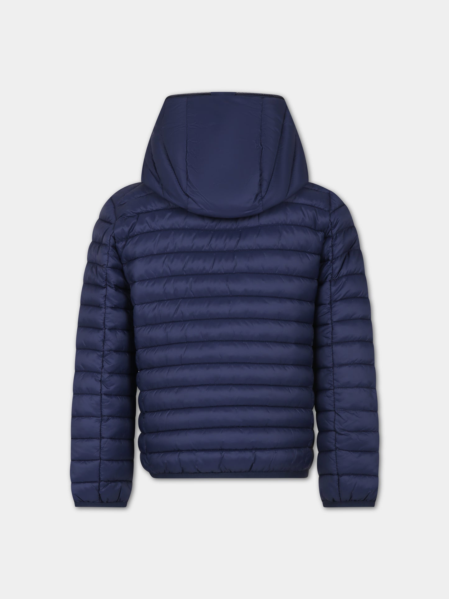 Piumino Huey blu per bambino con logo,Save The Duck Kids,J30650B GIGA18 90000