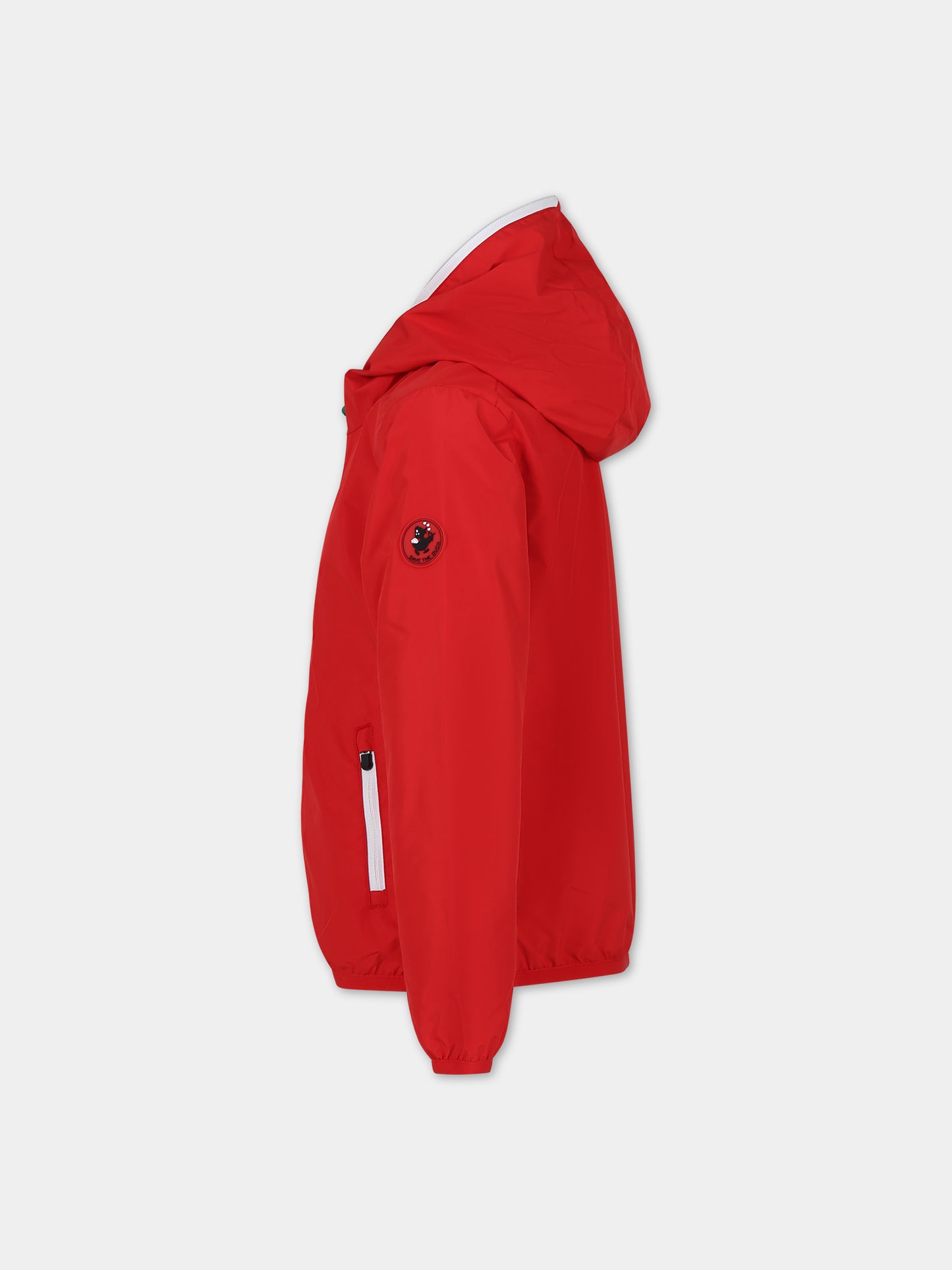 Giacca a vento Noel rossa per bambino con logo,Save The Duck Kids,J37320X WIND18 70001