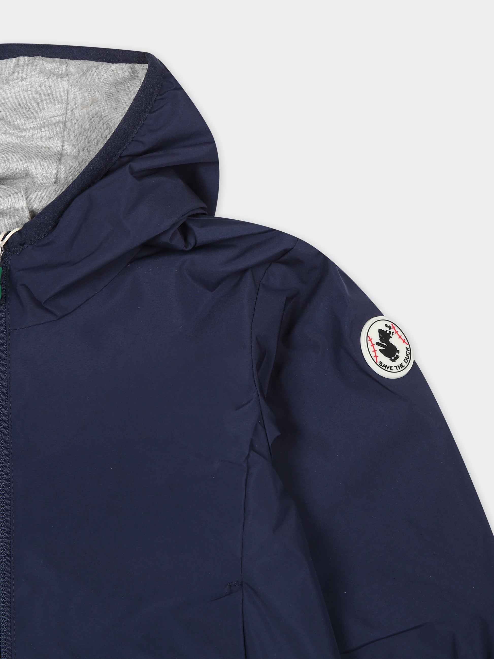 Giacca a vento Coco blu per neonati con logo,Save The Duck Kids,I30006X WIND18 90000
