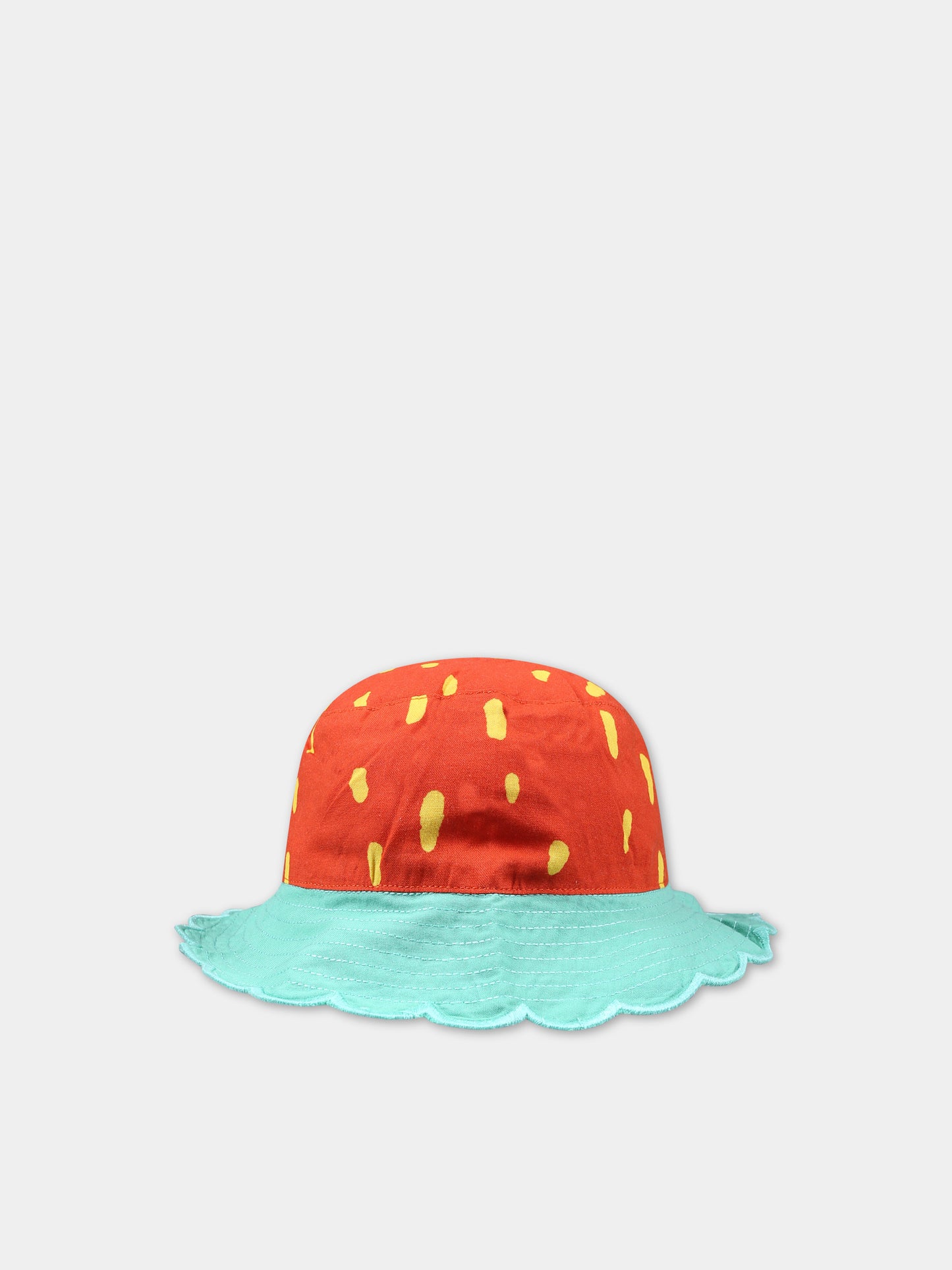 Cloche rossa per neonata con stampa gialla all-over,Stella Mccartney Kids,TU0007 Z1588 421GL