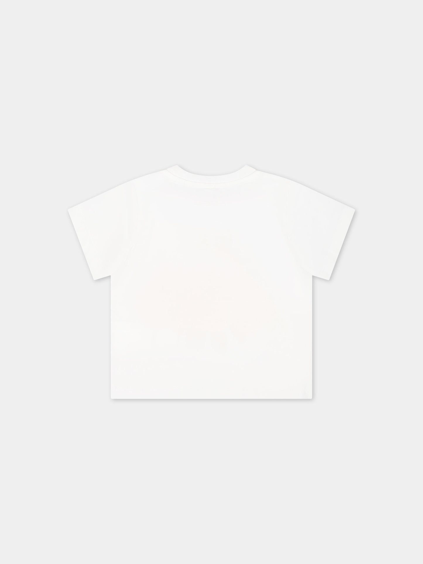 T-shirt bianca per neonata con sole,Stella Mccartney Kids,TU8021 Z0434 101