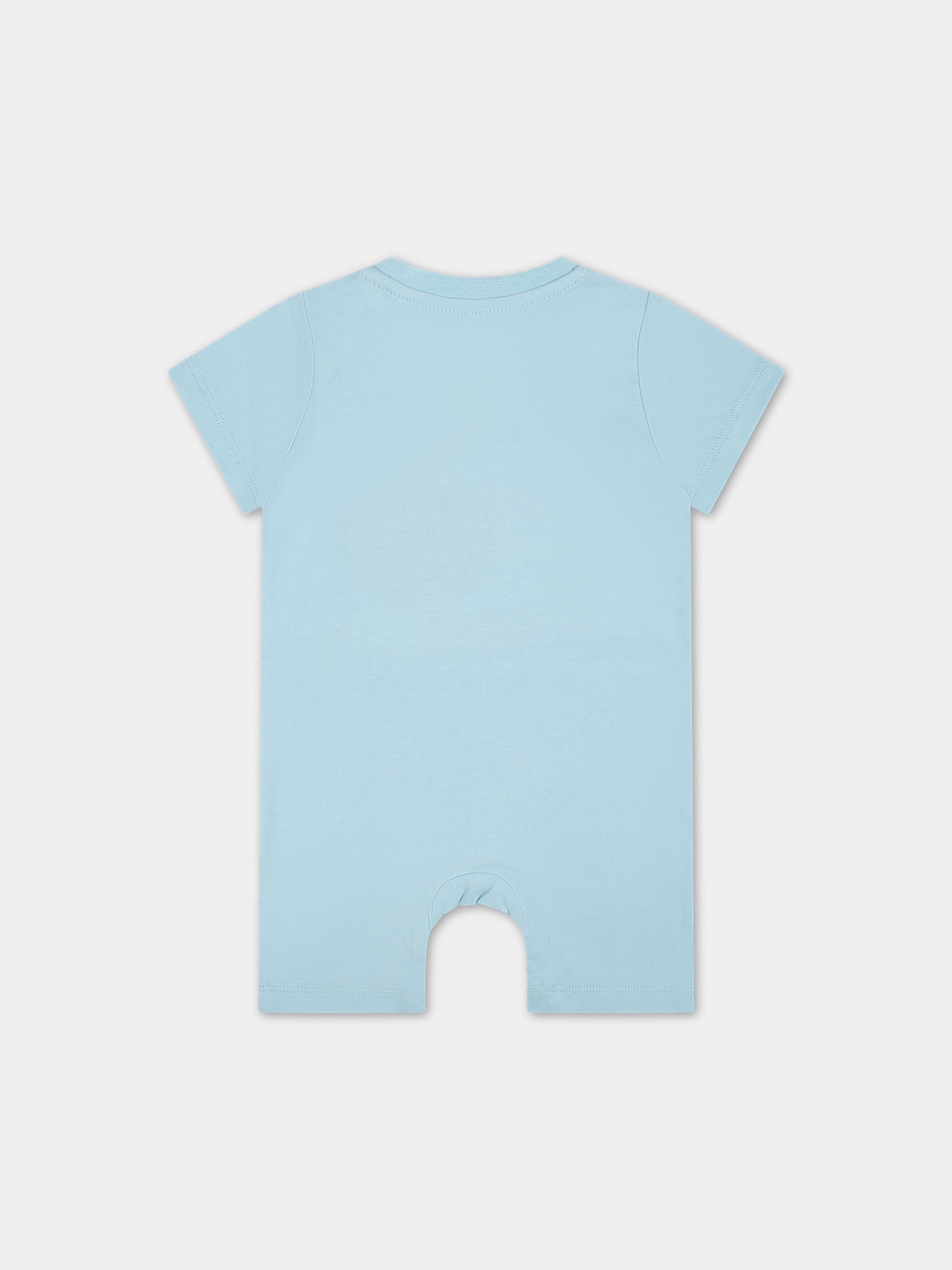 Pagliaccetto celeste per neonato con stampa squalo martello,Stella Mccartney Kids,TUA511 Z0434 682