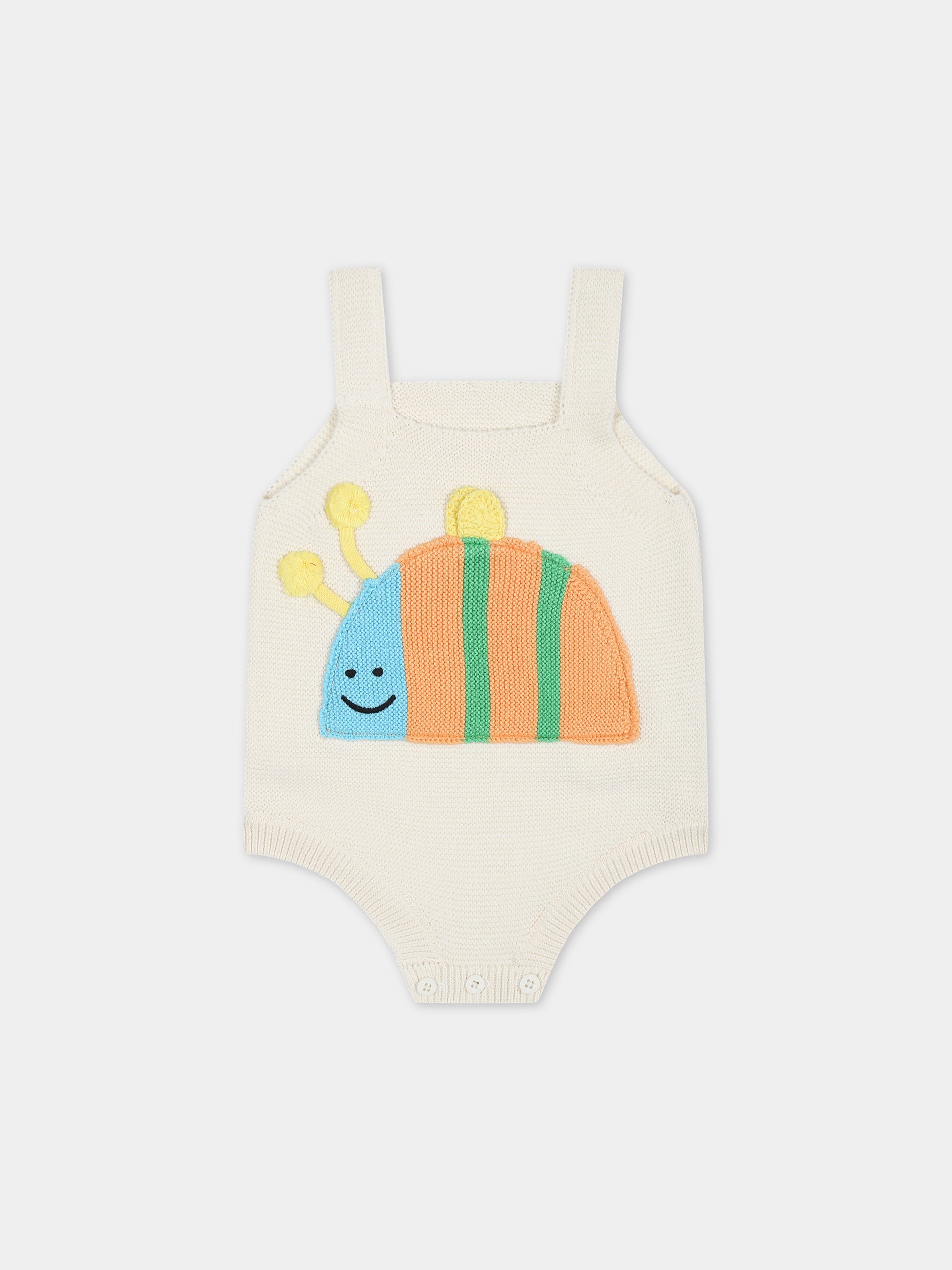 Body avorio per neonati con coccinella,Stella Mccartney Kids,TUA562 Z1877 101