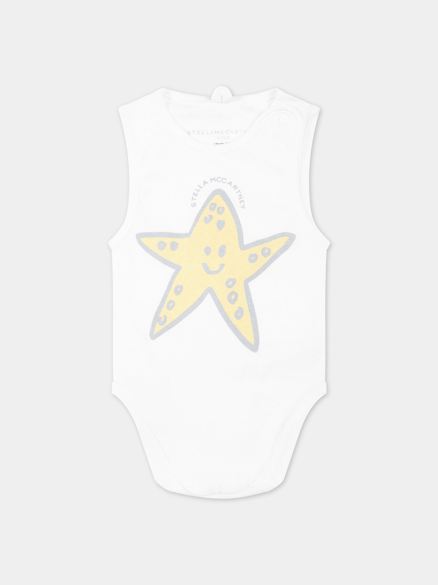 Set body avorio per neonati con stelle marine,Stella Mccartney Kids,TUB509 Z1788 101MC