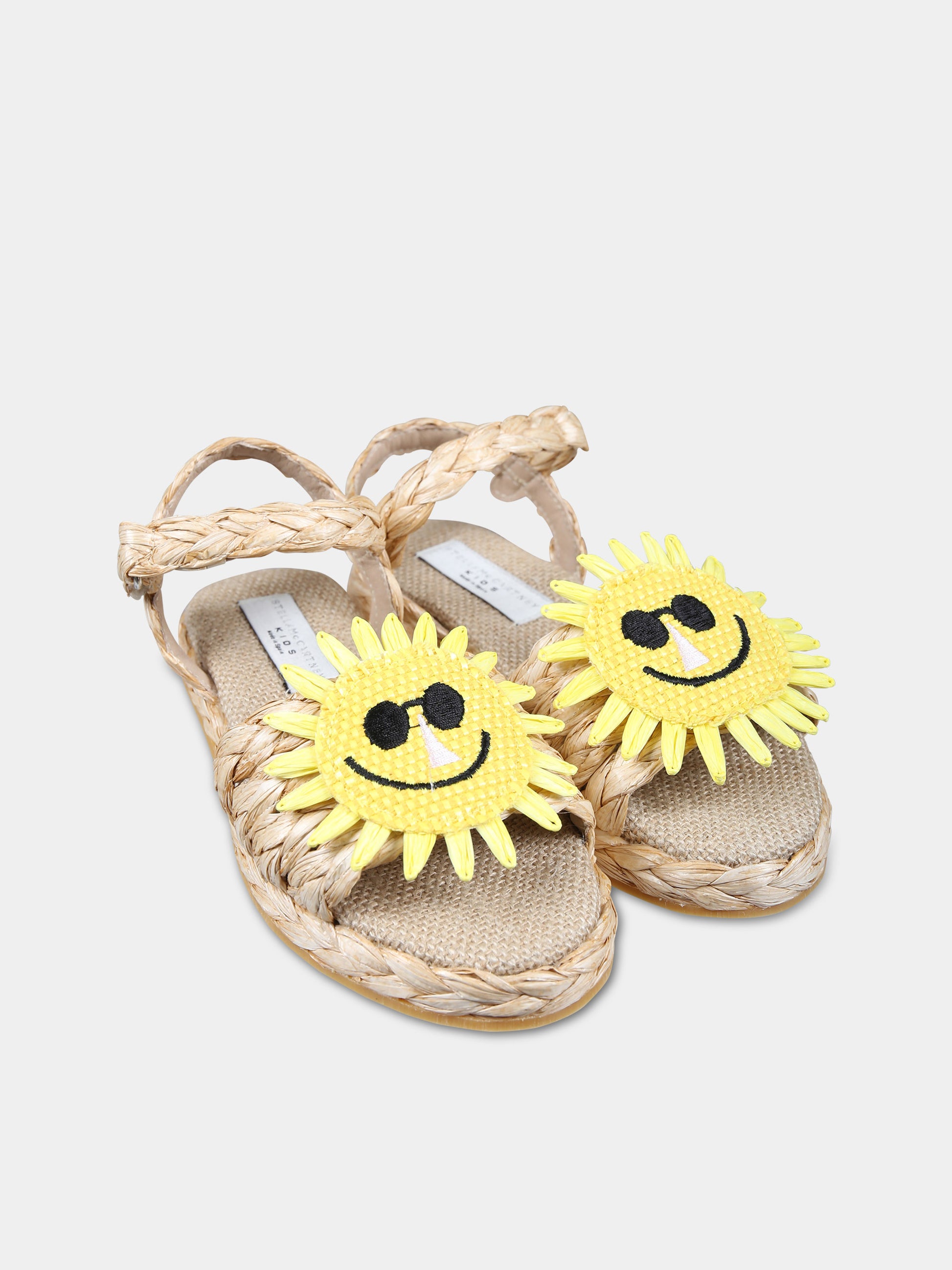 Sandali beige per bambina con sole,Stella Mccartney Kids,TU0B96 Z1924 309