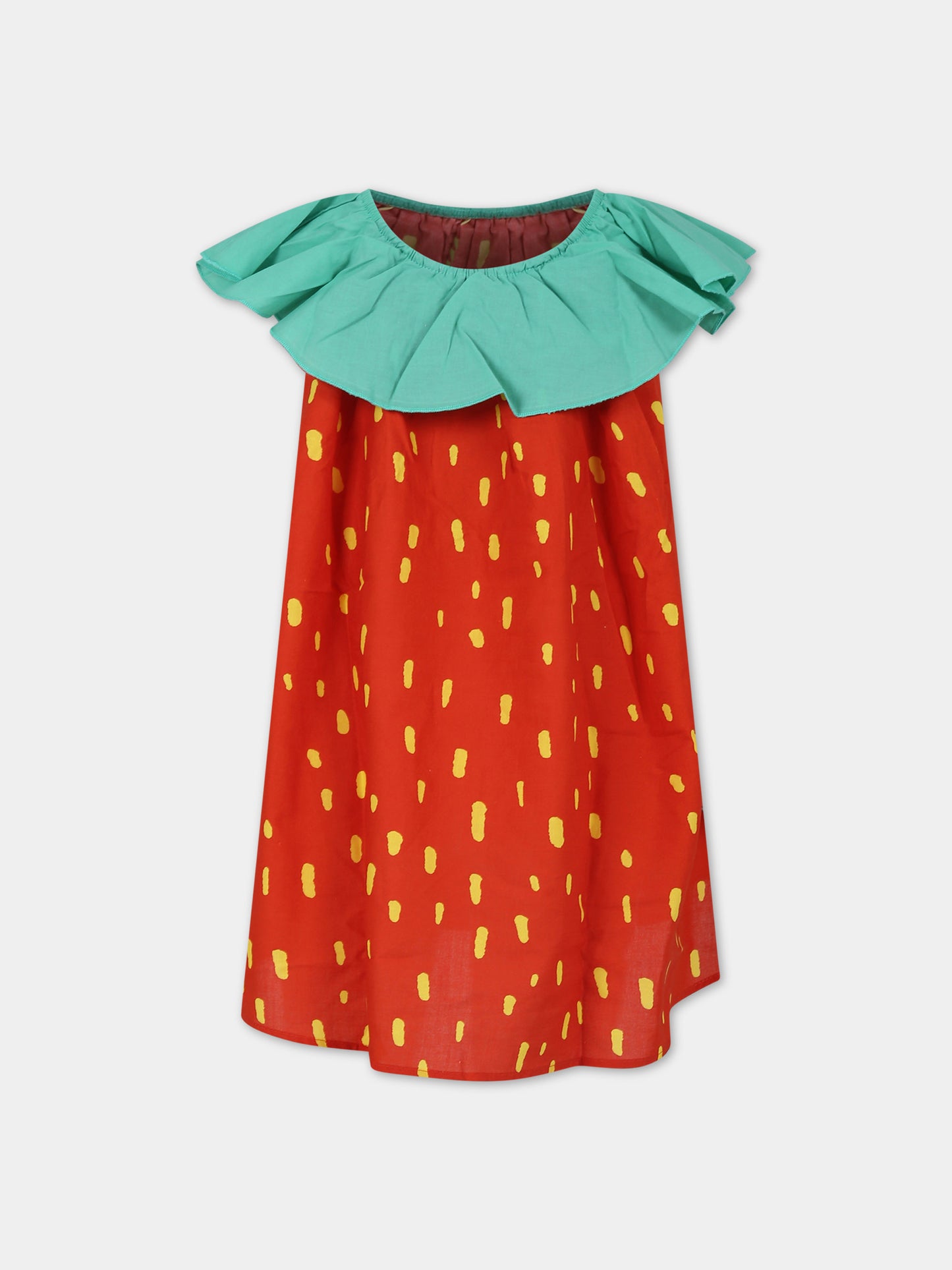 Vestito rosso per bambina con stampa all-over,Stella Mccartney Kids,TU1D52 Z1588 421GL