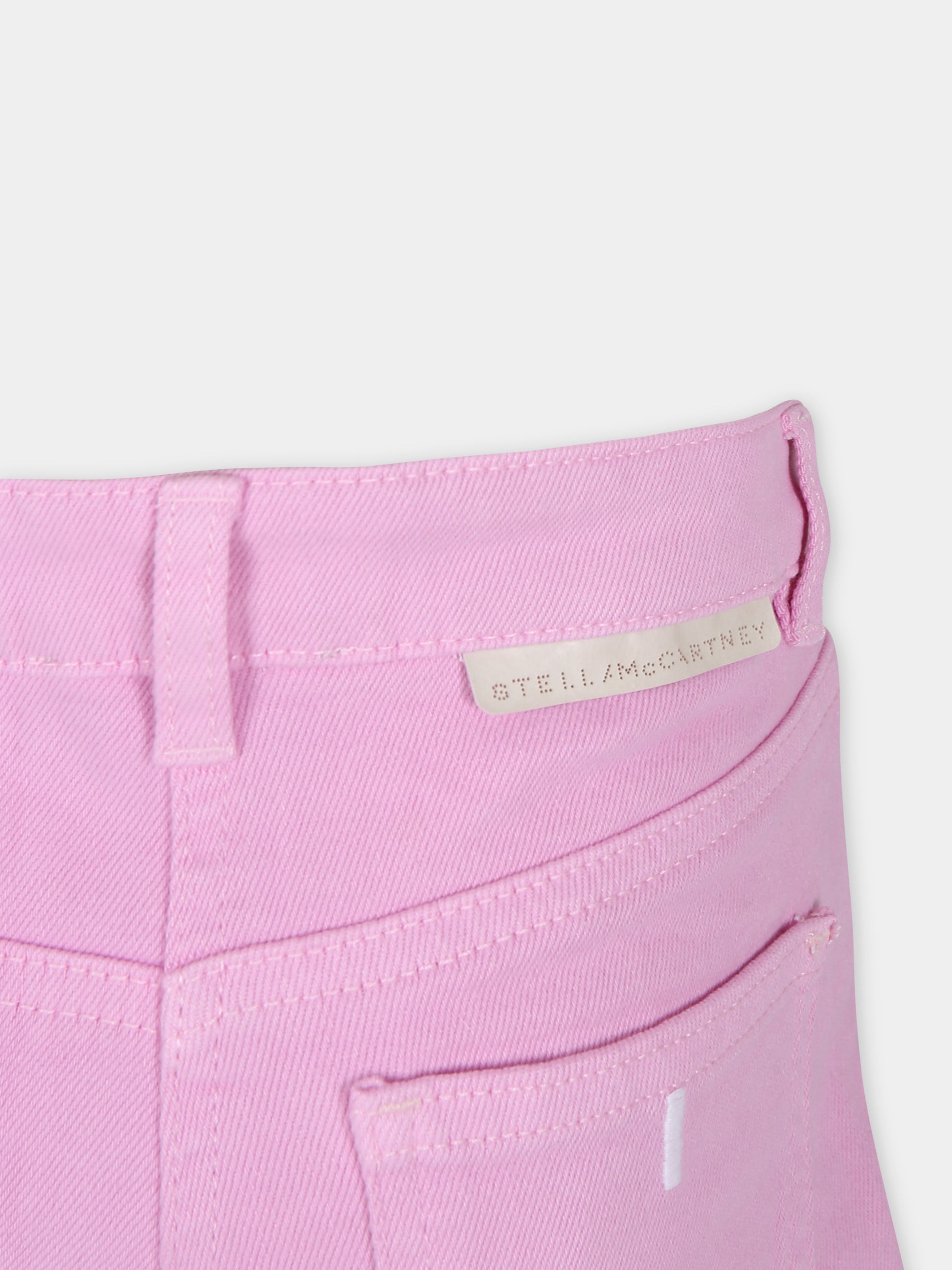 Shorts rosa per neonata con logo,Stella Mccartney Kids,TU6D69 Z0156 50G