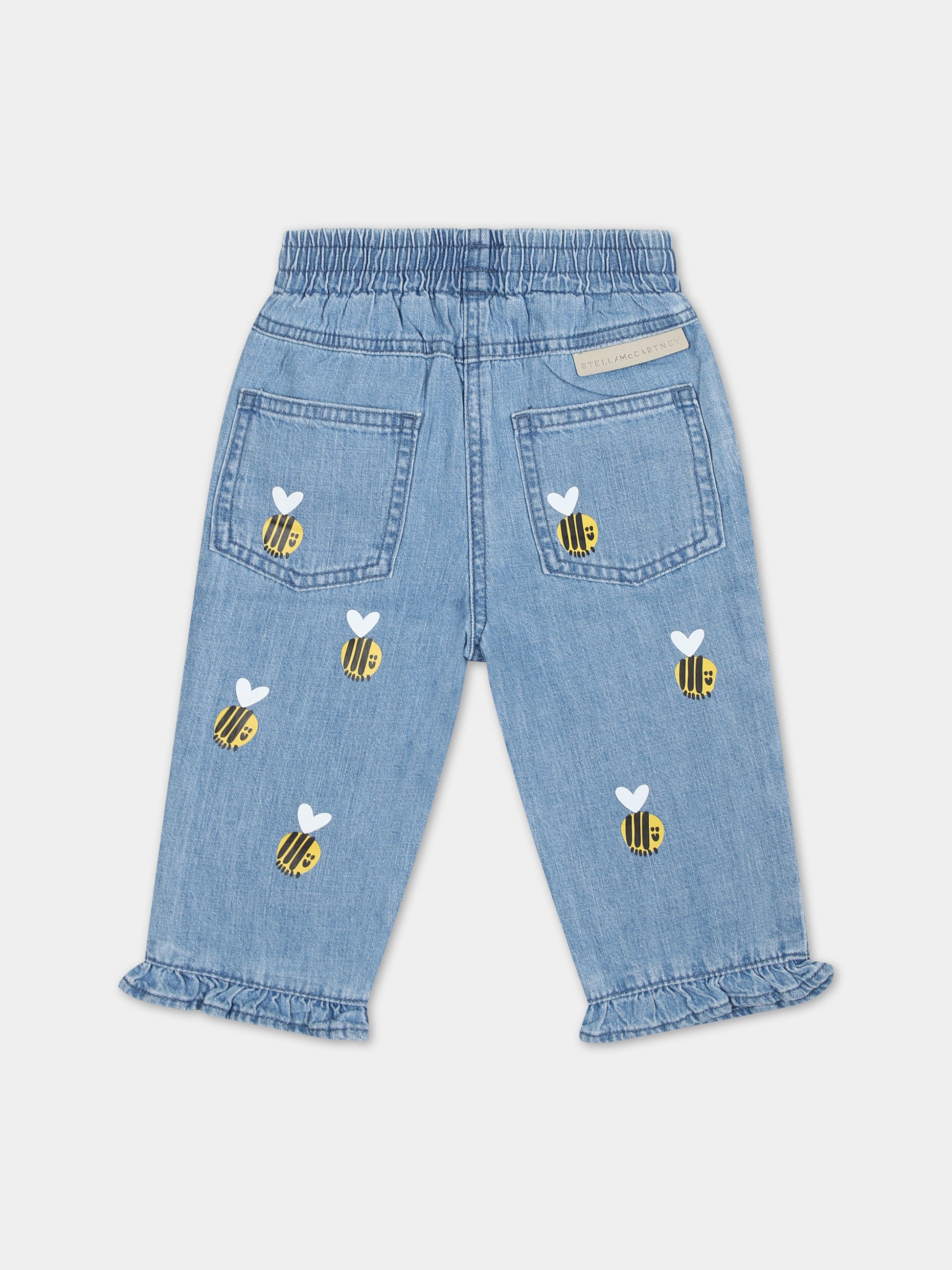 Jeans blu per neonata con api,Stella Mccartney Kids,TU6150 Z1791 601MC