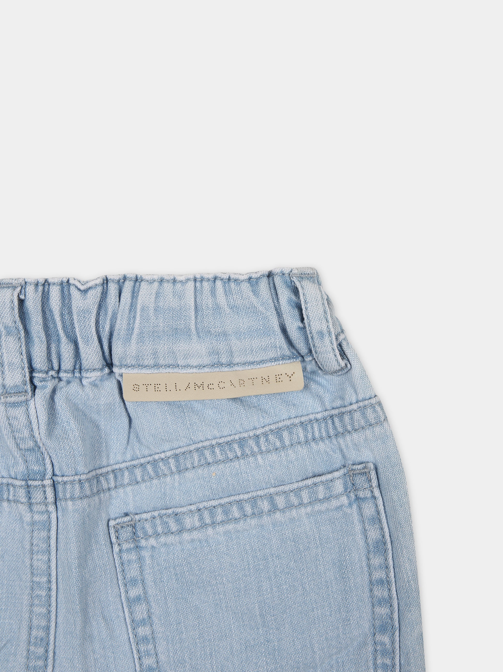 Shorts in denim per neonato con logo,Stella Mccartney Kids,TU6659 Z0522 601