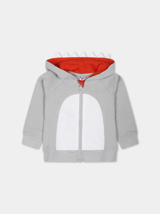 Felpa grigia per neonato con stampa,Stella Mccartney Kids,TU4610 Z0499 906