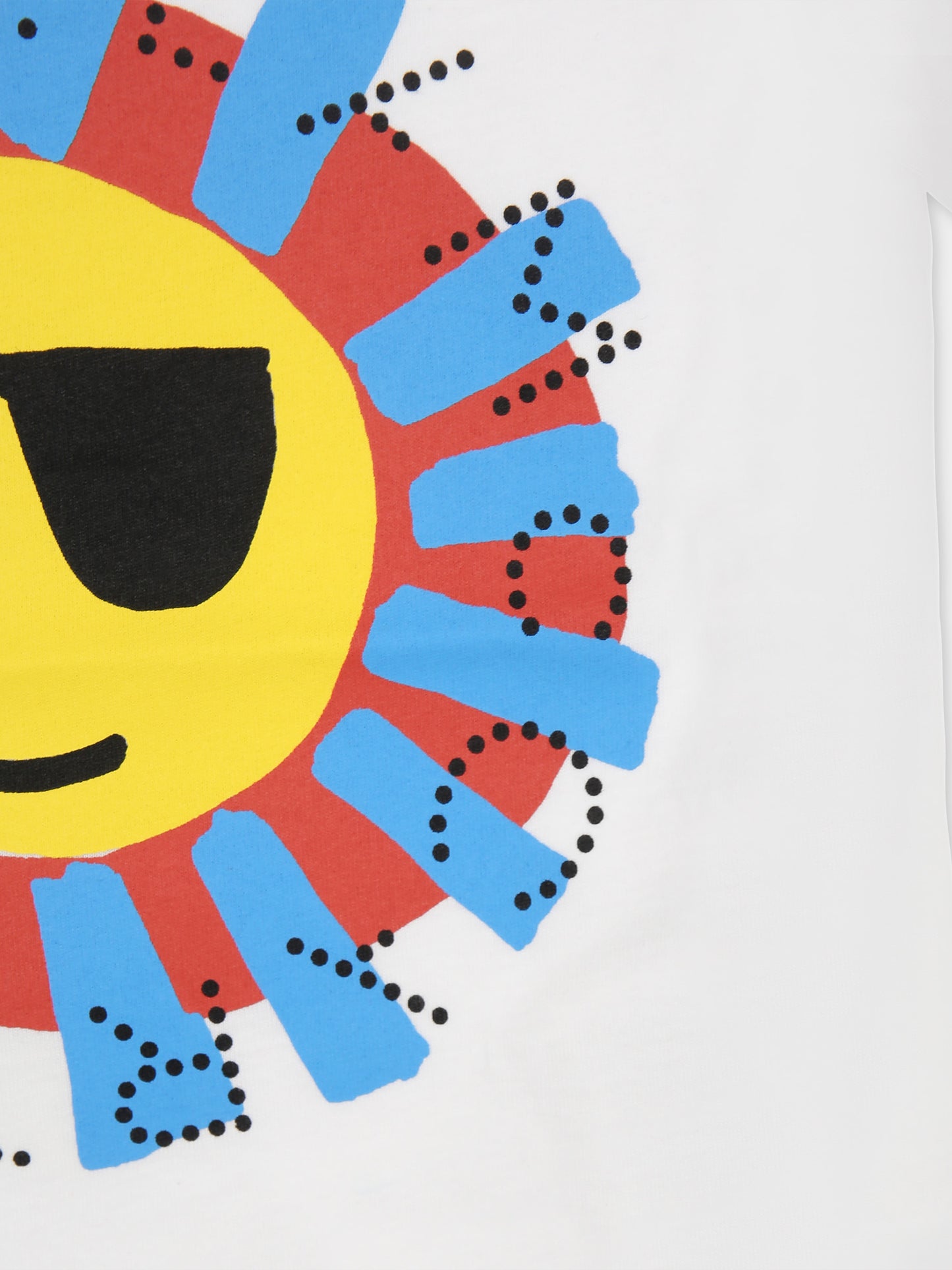 T-shirt bianca per neonato con sole,Stella Mccartney Kids,TU8631 Z0434 100