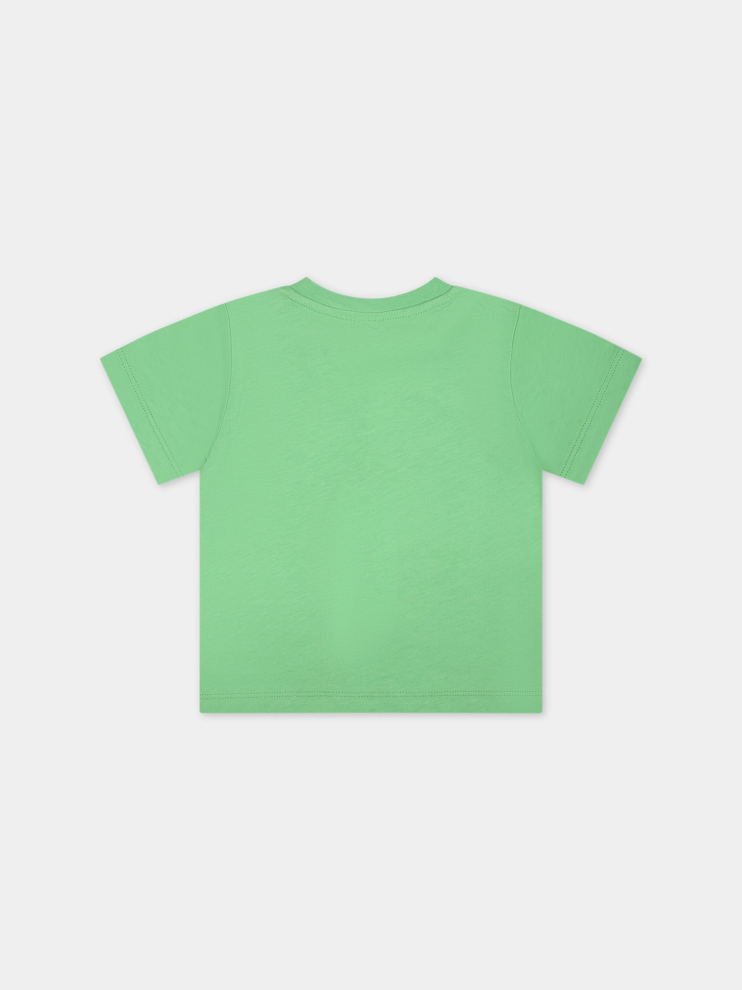 T-shirt verde per neonato con sole,Stella Mccartney Kids,TU8631 Z0434 711