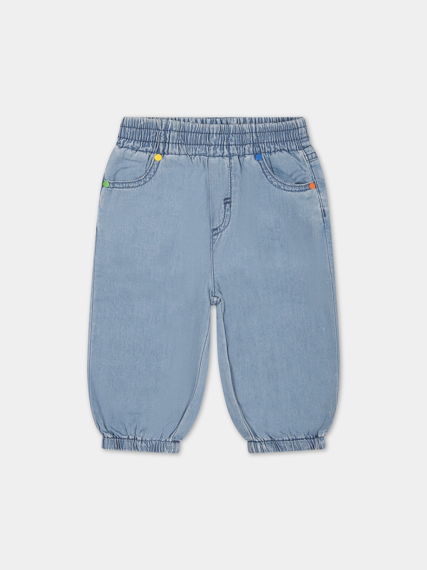 Jeans in denim per neonato con sole multicolor,Stella Mccartney Kids,TU6670 Z0161 601