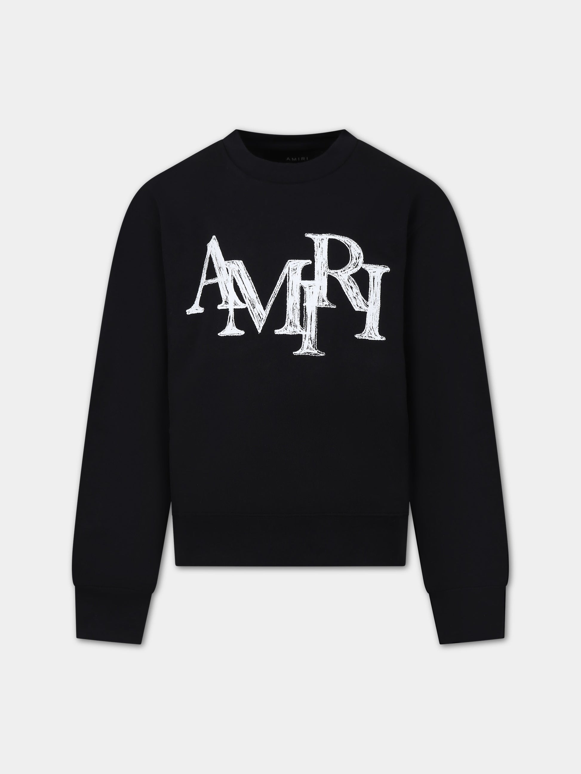 Felpa nera per bambini con logo,Amiri,PS24KJL024 001