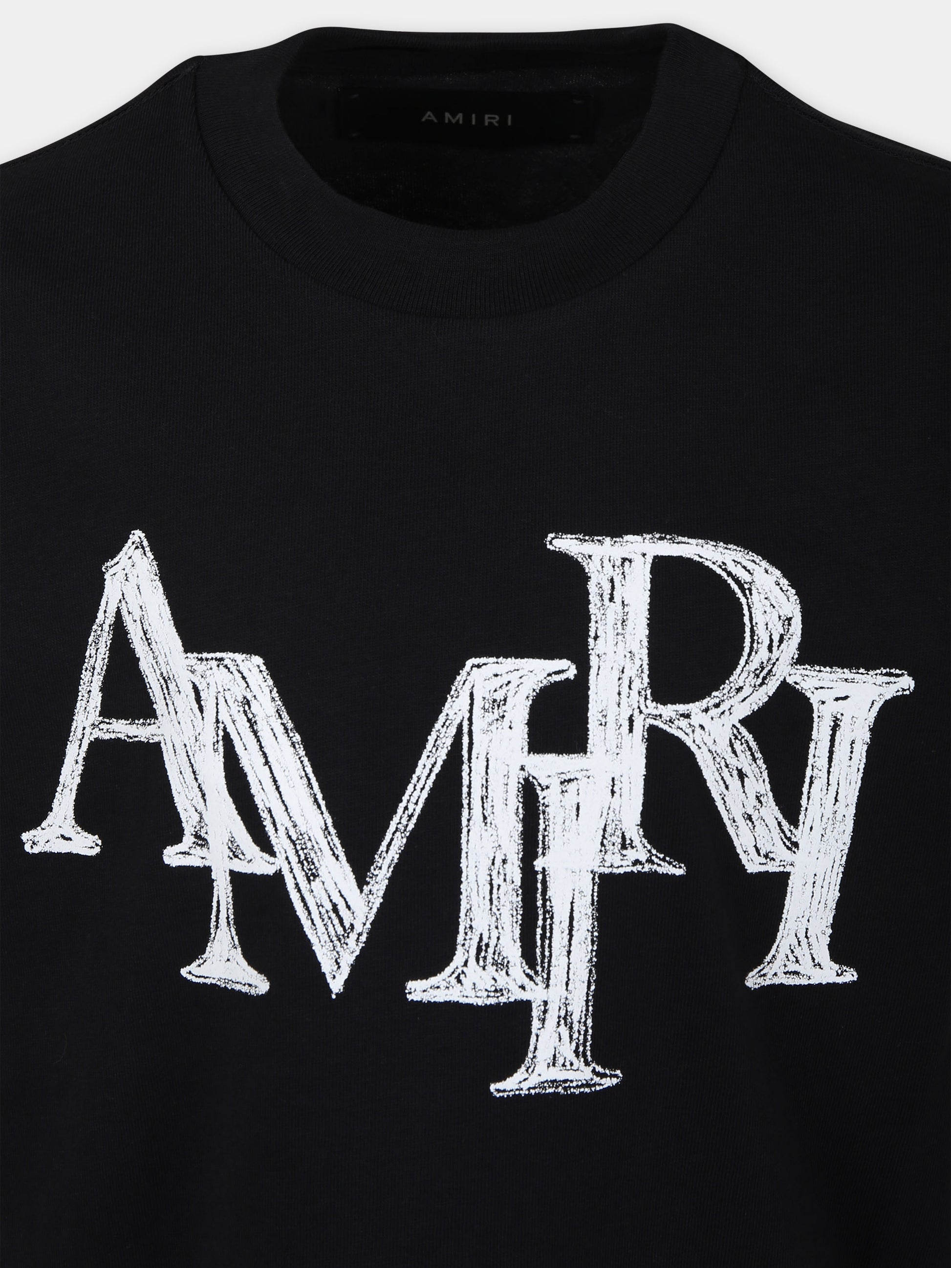 T-shirt nera per bambini con logo,Amiri,PS24KJL029 001