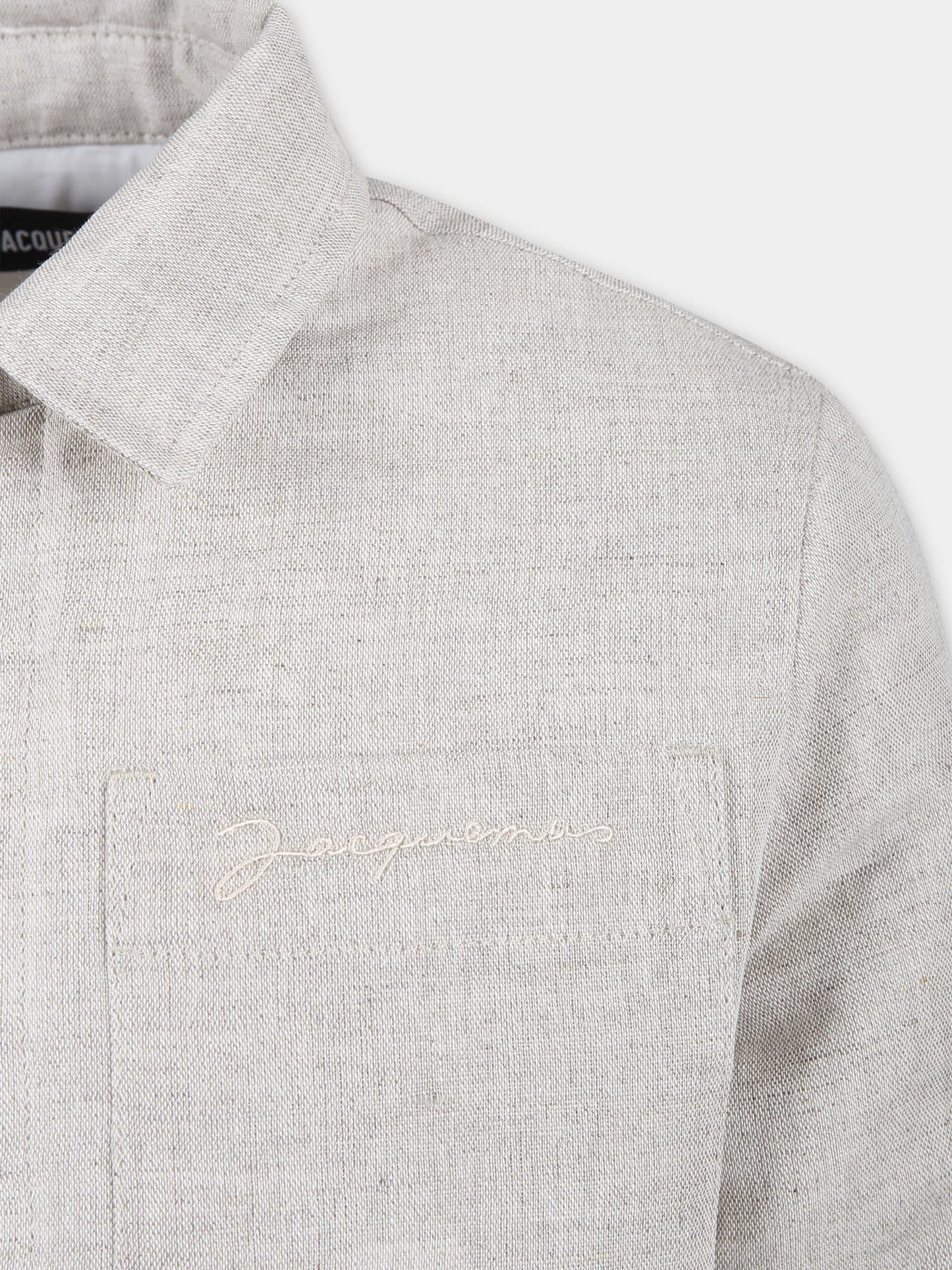 Giubbotto 'La Chemise Boulanger' beige per bambino con logo,Jacquemus,Q00006 237