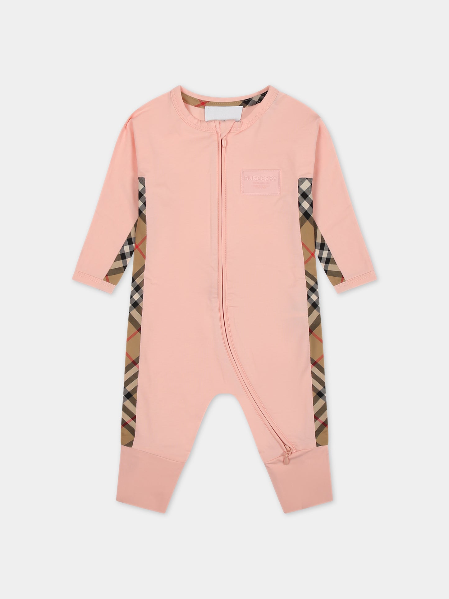 Set rosa per neonata con logo,Burberry Kids,8072046 A4378
