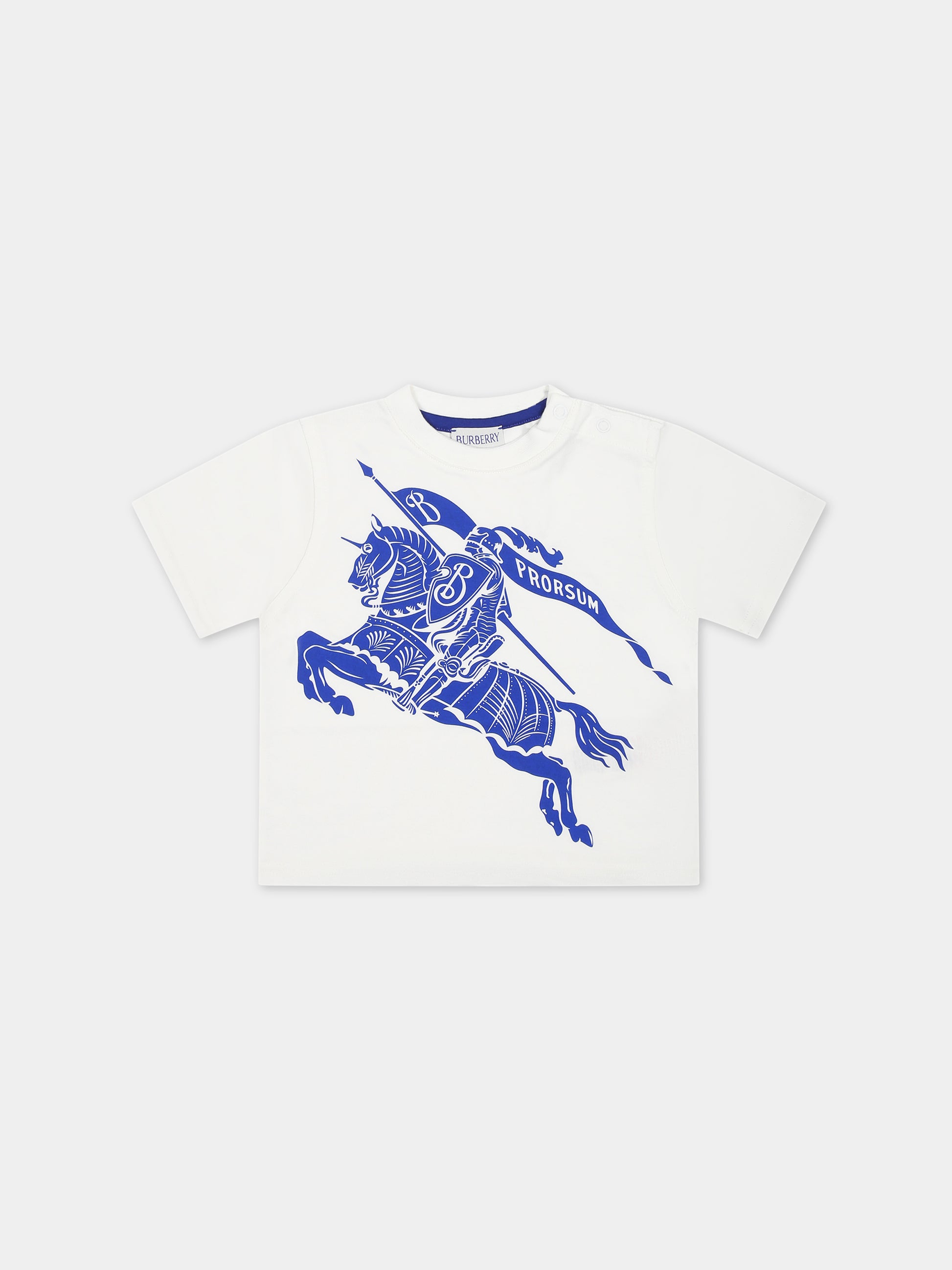 T-shirt bianca per neonato con stampa,Burberry Kids,8078326 B7347