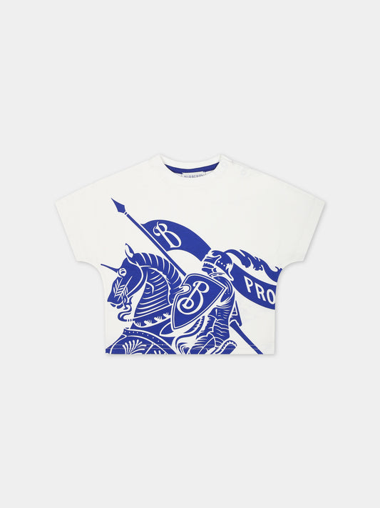 T-shirt bianca per neonata con stampa,Burberry Kids,8078325 B7347
