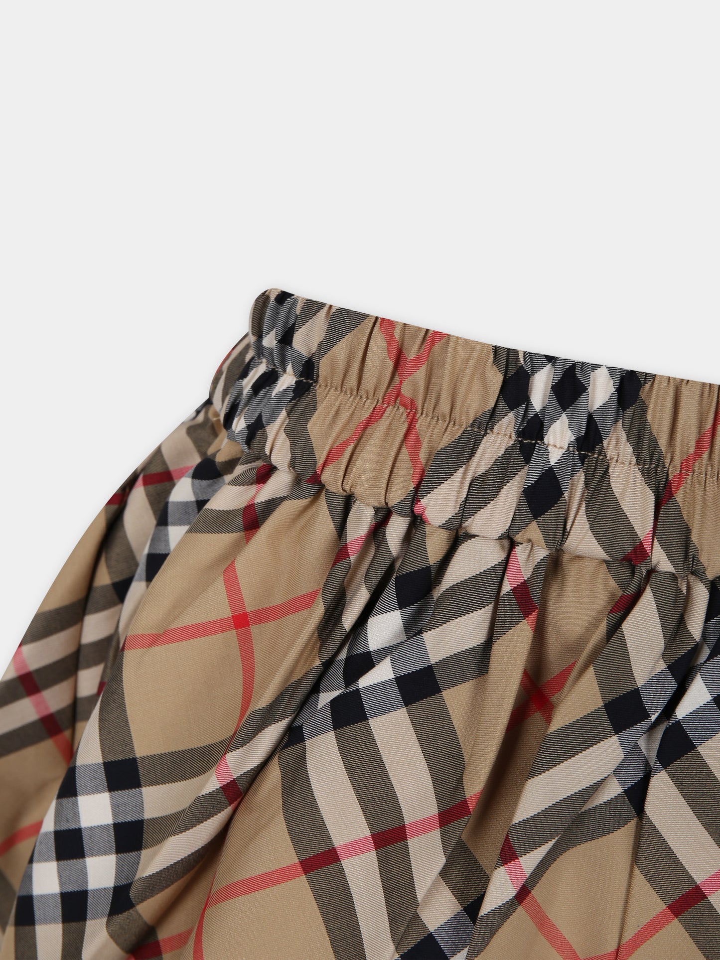 Shorts beige per bambina con iconico check vintage all-over,Burberry Kids,8078411 A7028