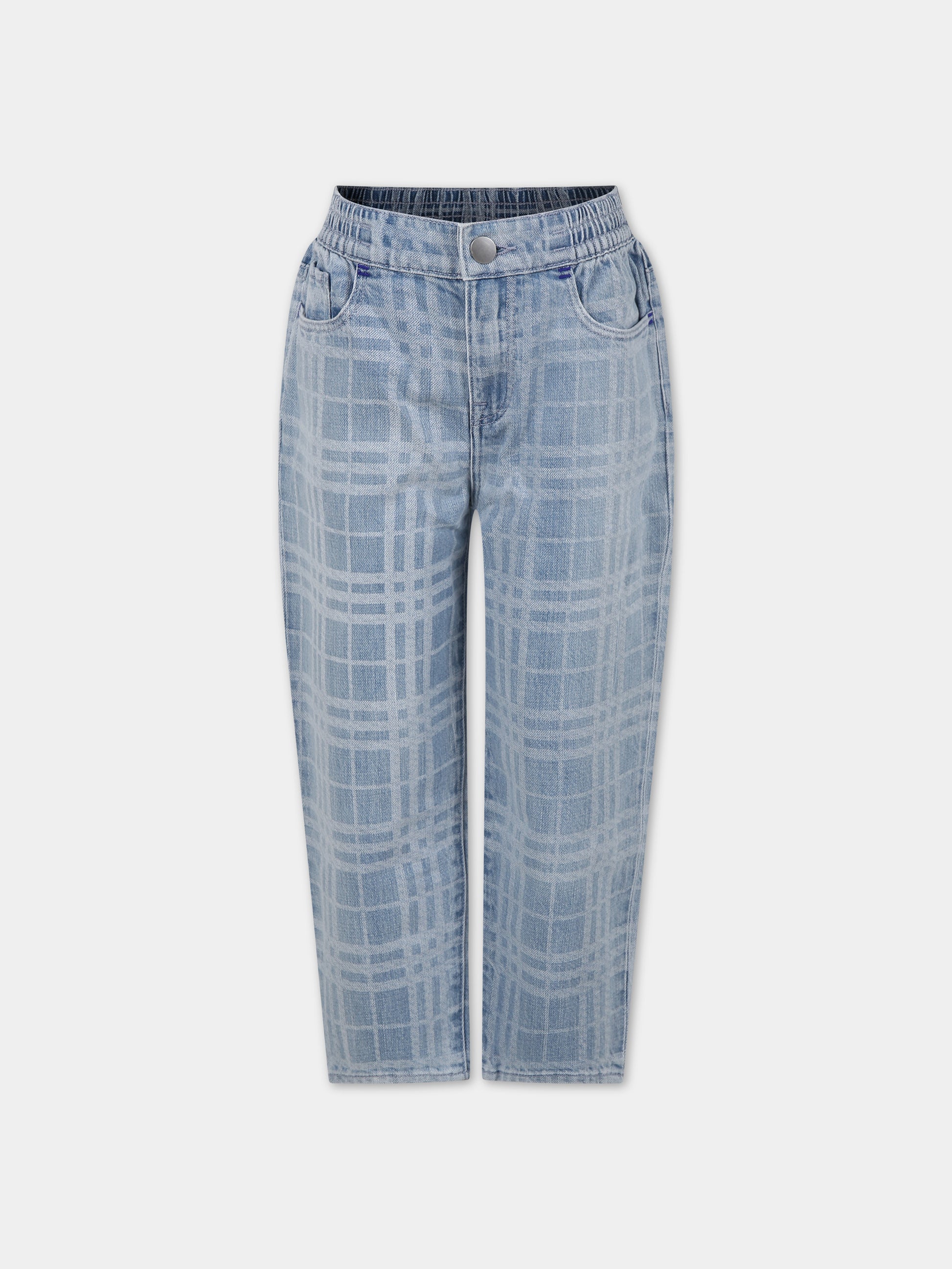 Jeans in denim per bambino con iconico check all-over,Burberry Kids,8073010 A6022
