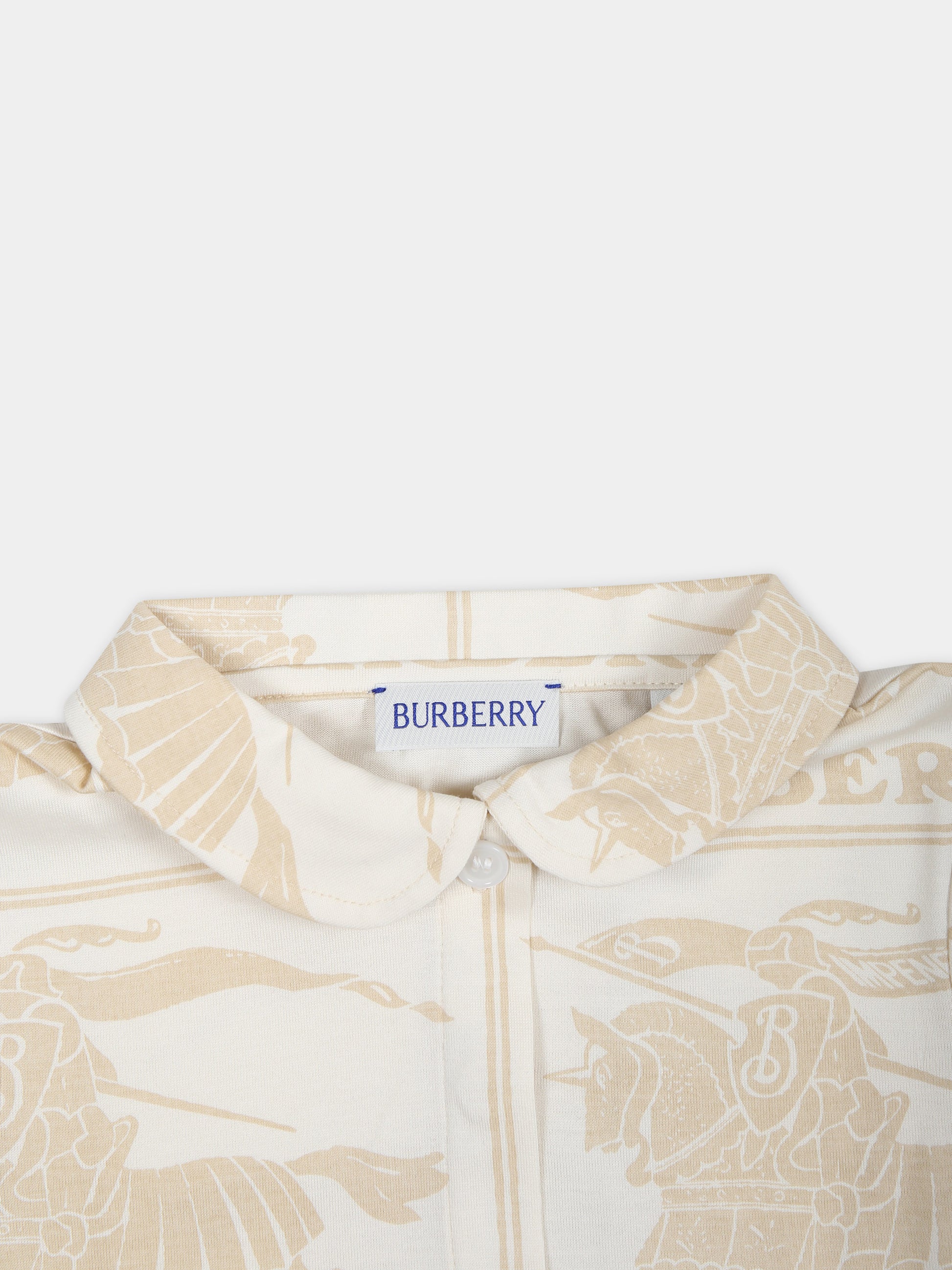 Vestito avorio per neonata con logo all-over,Burberry Kids,8078492 A7905