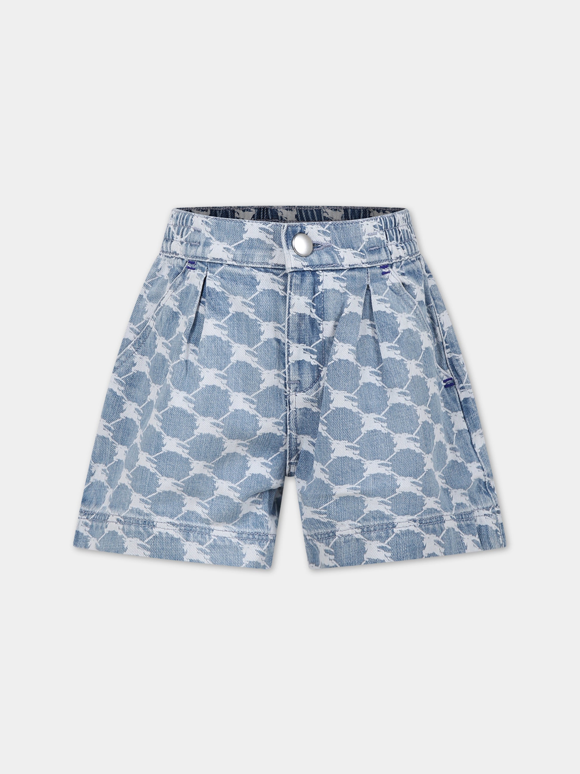 Shorts in denim per bambina con iconico logo all-over.,Burberry Kids,8072984 A1141