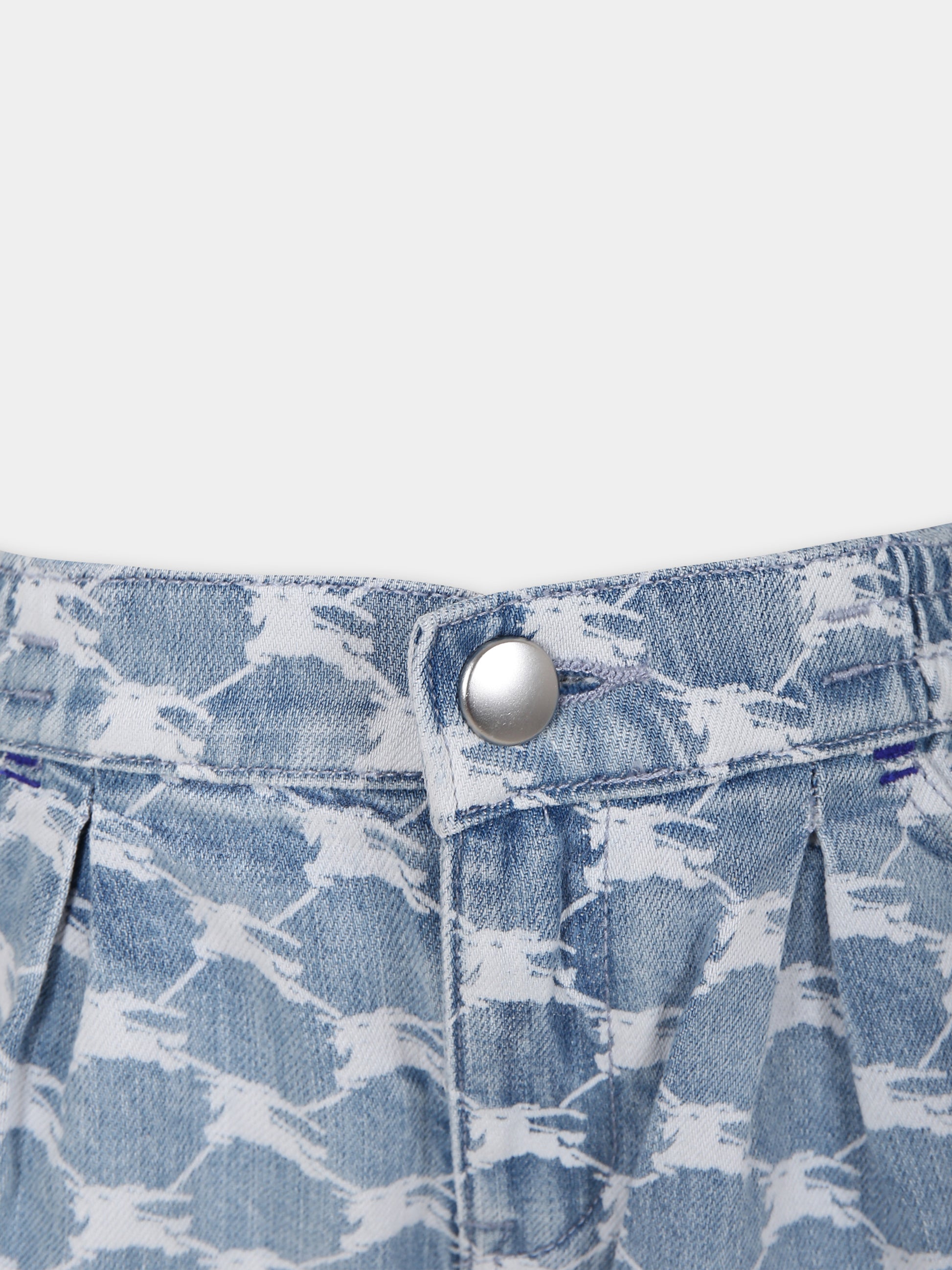 Shorts in denim per bambina con iconico logo all-over.,Burberry Kids,8072984 A1141