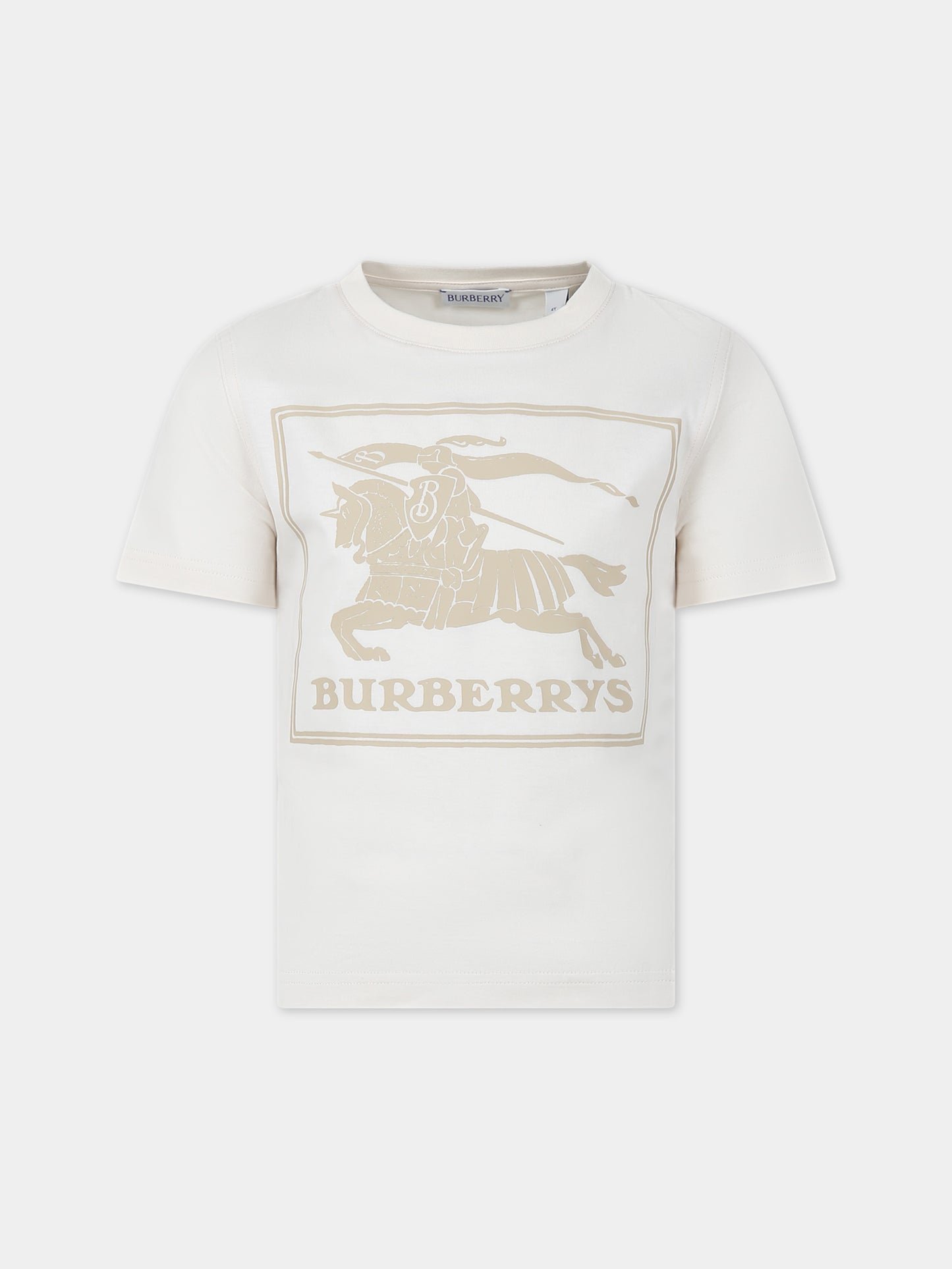 T-shirt beige per bambino con iconico logo,Burberry Kids,8077991 A7733