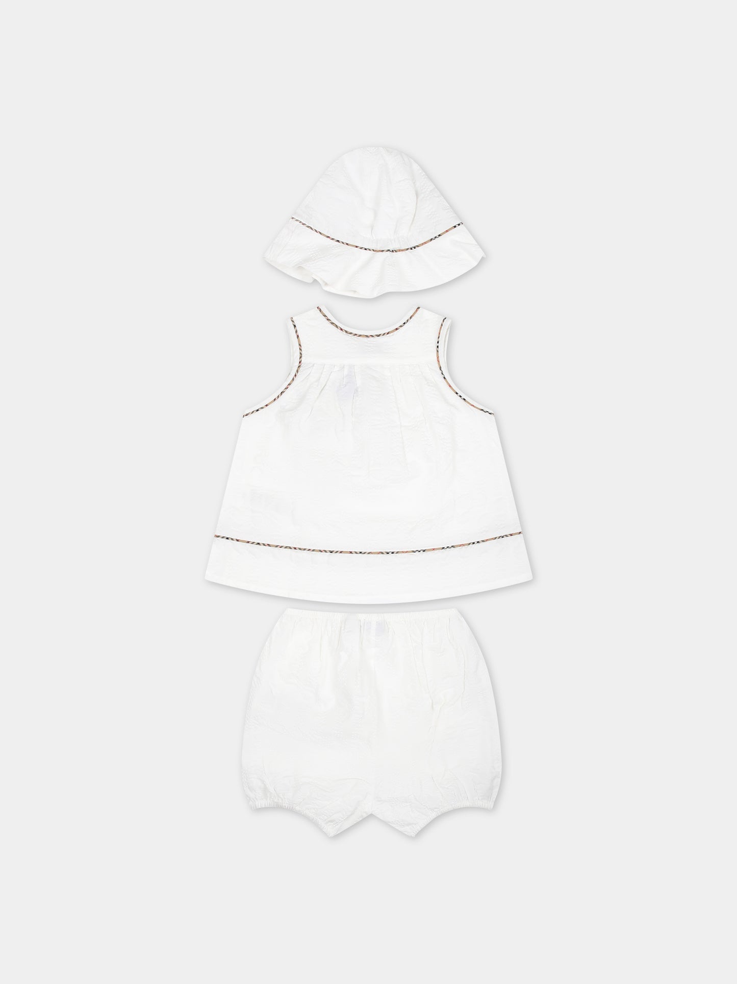 Completo sportivo bianco per neonata,Burberry Kids,8078862 A1464