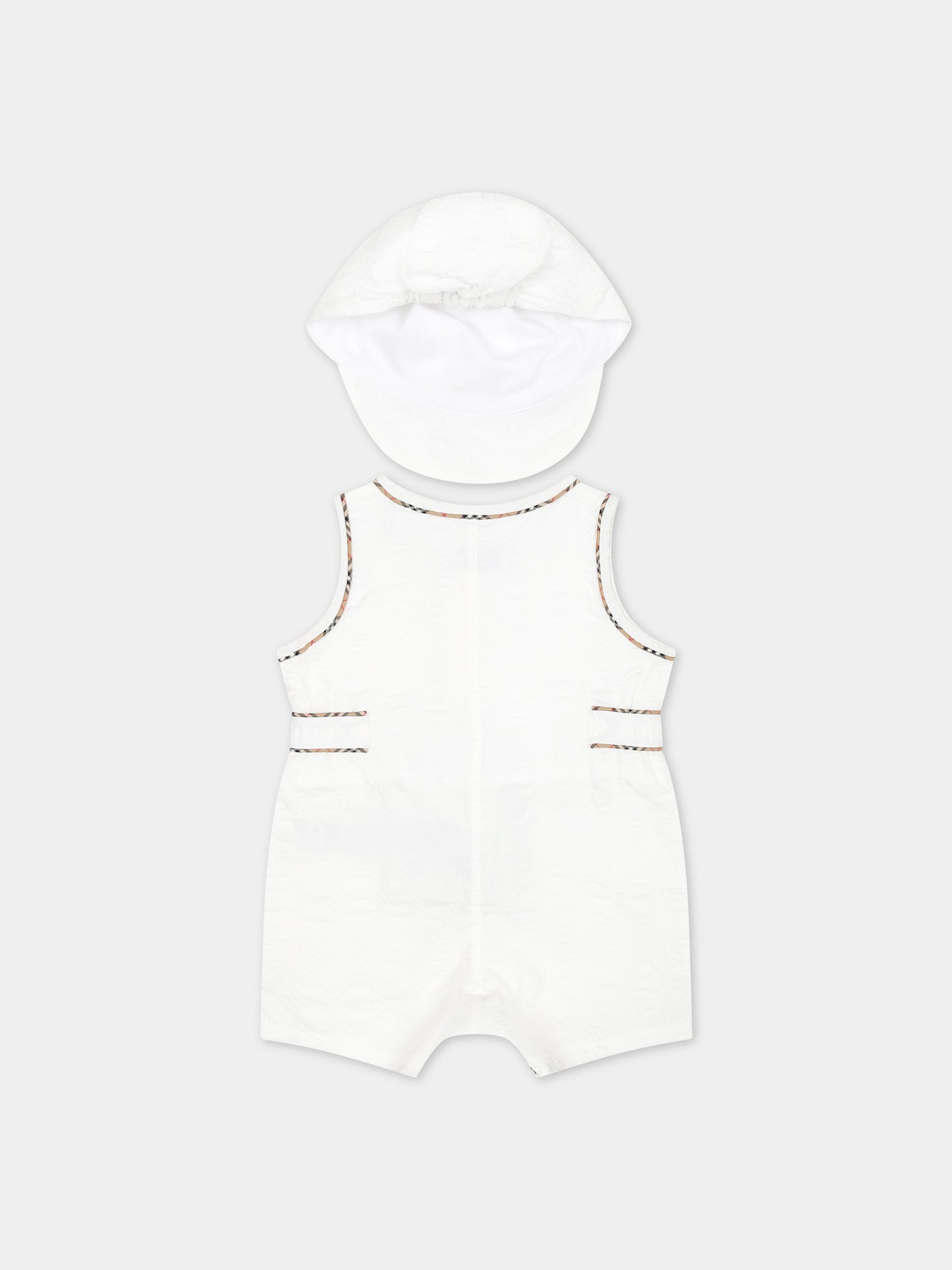 Set pagliaccetto bianco per neonati,Burberry Kids,8078861 A1464