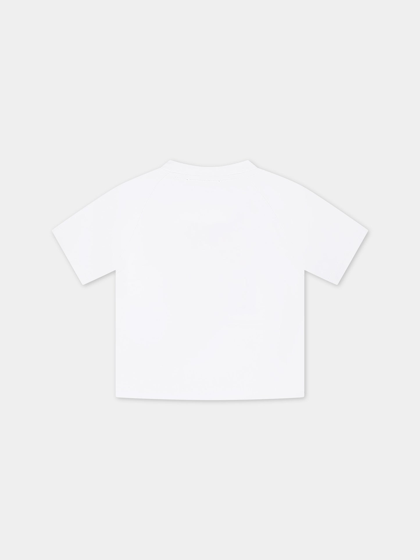 T-shirt bianca per neonato con stampa e cavaliere equestre,Burberry Kids,8079790 A1464