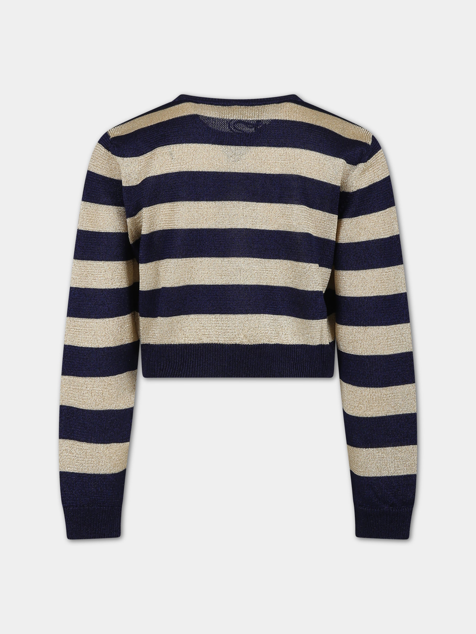 Mglione per bambina con logo e dettagli lurex,Versace,1013778 1A09685 2U500