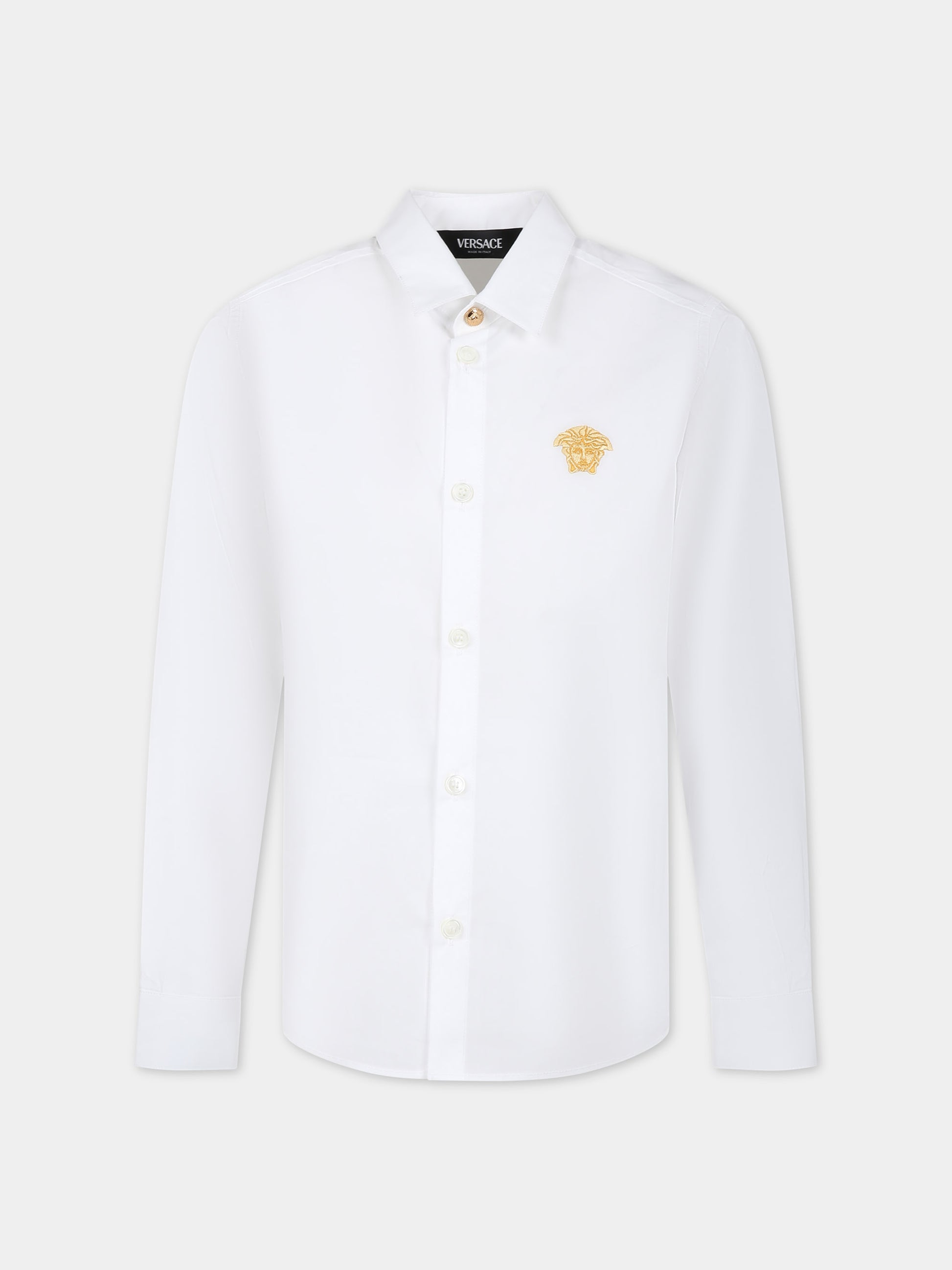 Camicia bianca per bambino con medusa,Versace,1002068 1A09715 2W110