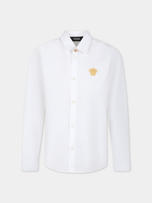 Camicia bianca per bambino con medusa,Versace,1002068 1A09715 2W110