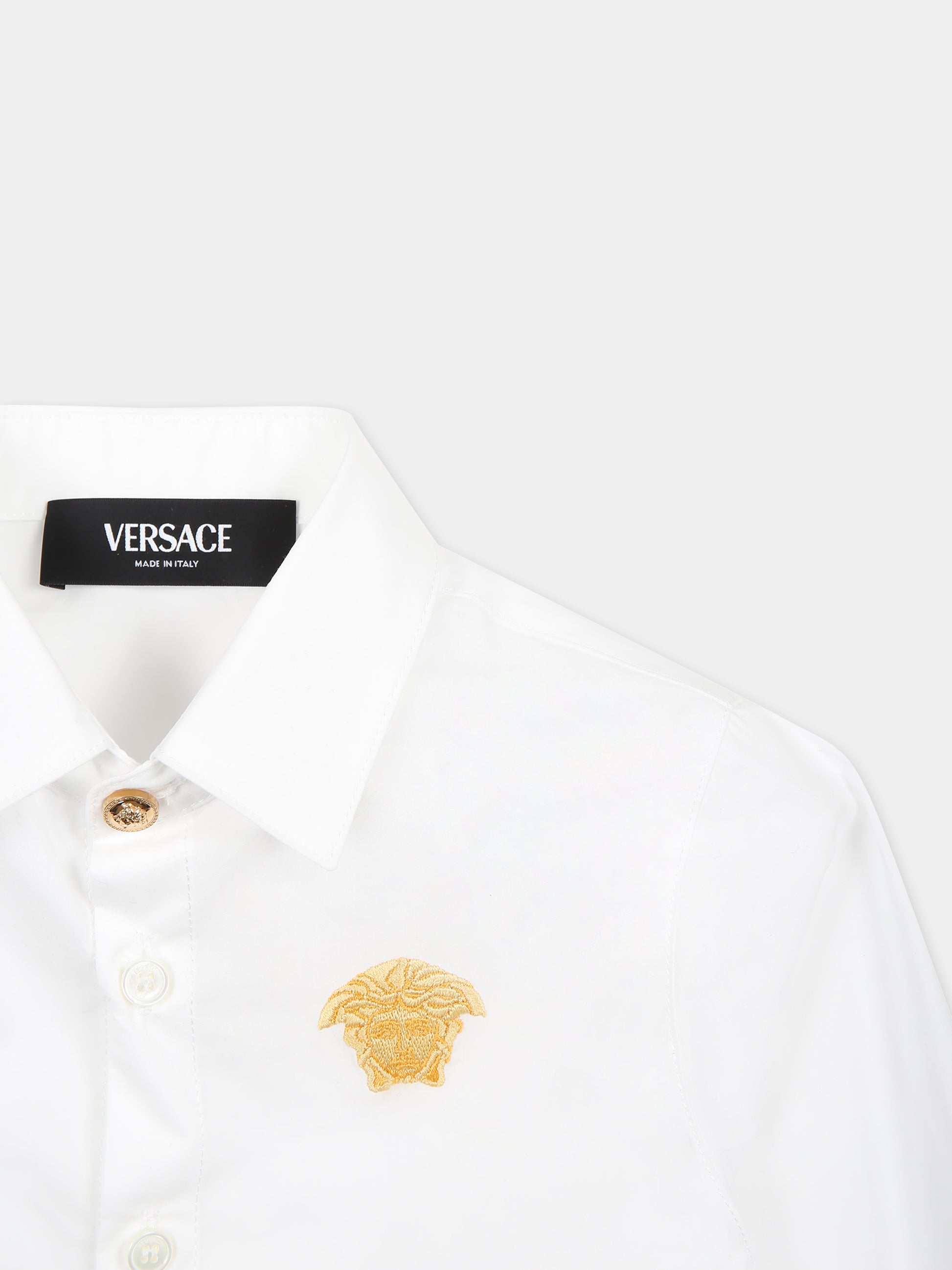 Camicia bianca per neonato con iconica Medusa,Versace,1013983 1A09715 2W110